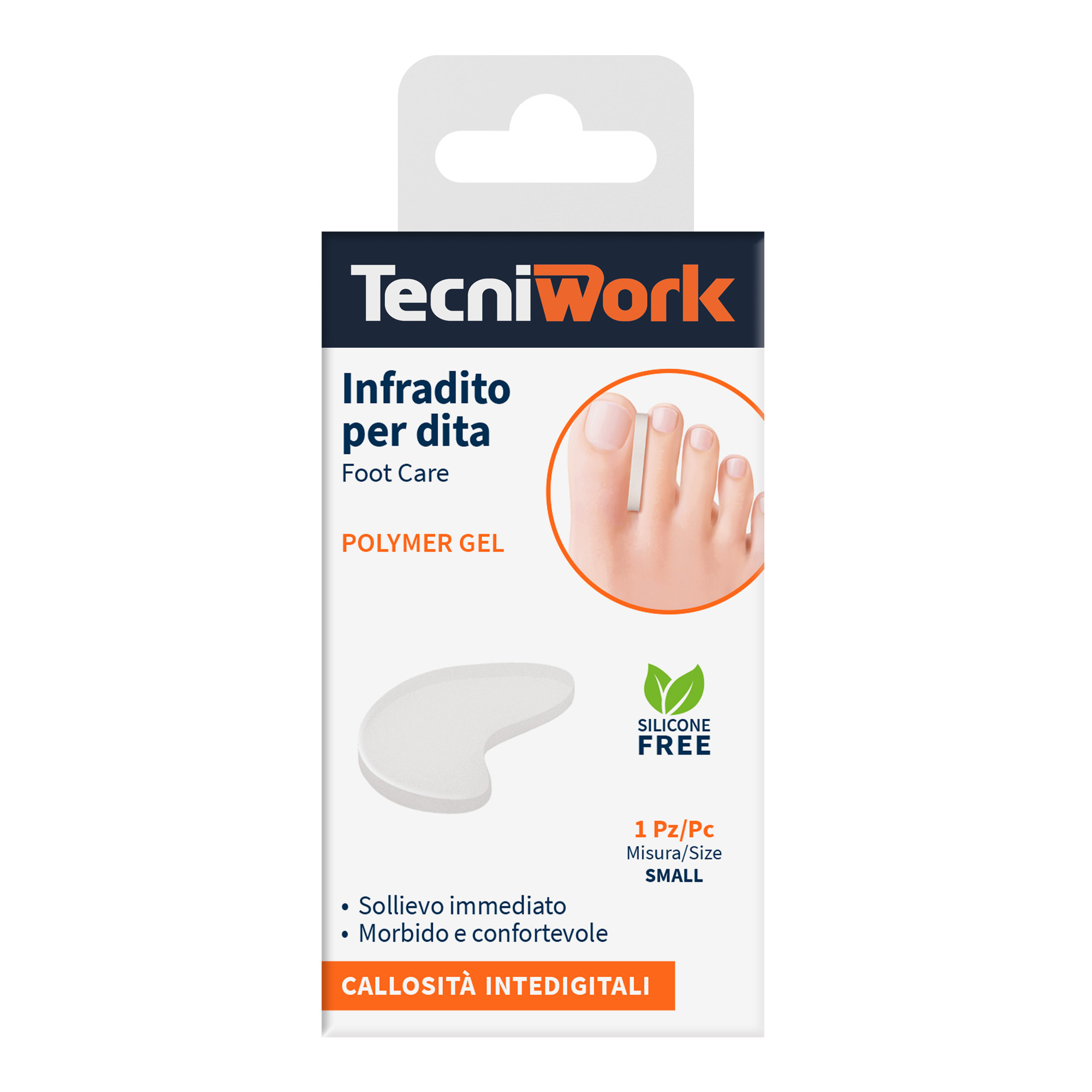 Infradito per dita dei piedi in Tecniwork Polymer Gel trasparente 1 pz