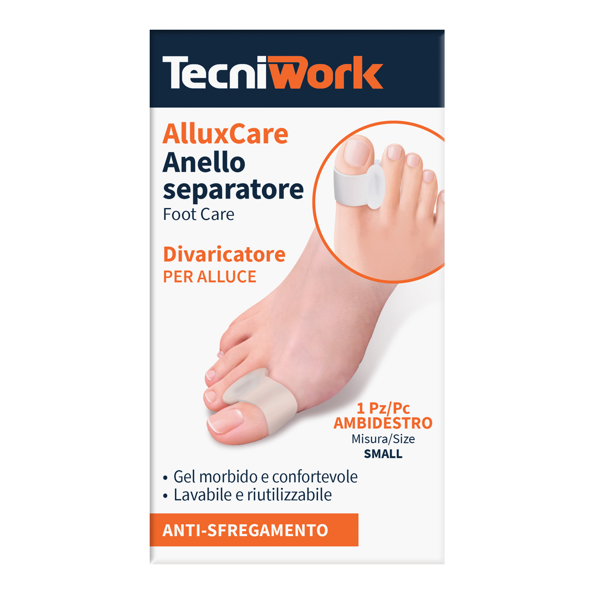 Alluxcare anello separatore e divaricatore per alluce 1 pz