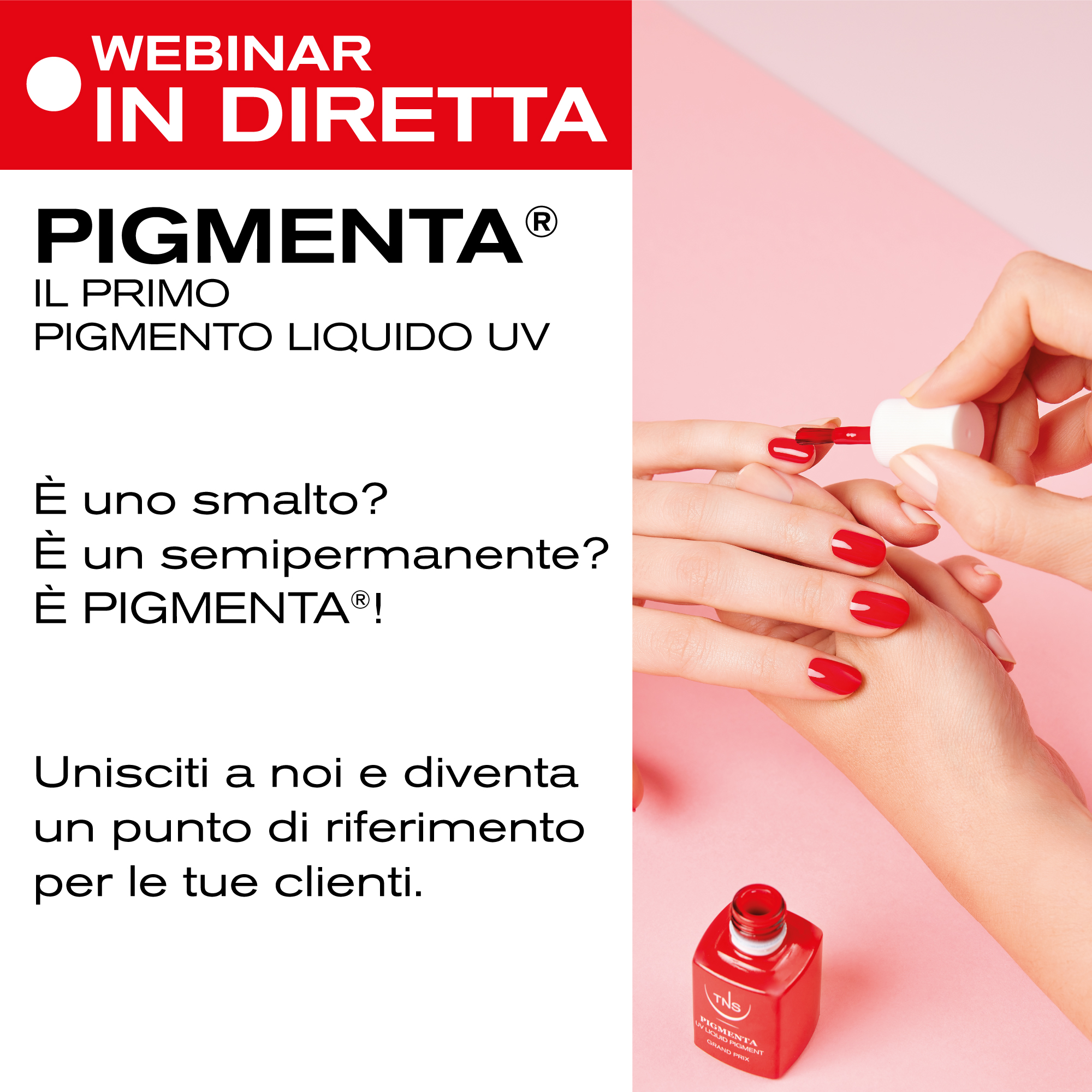 Formazione on line Tecniwork: Dimostrazione in Diretta Sistema Pigmenta UV per unghie