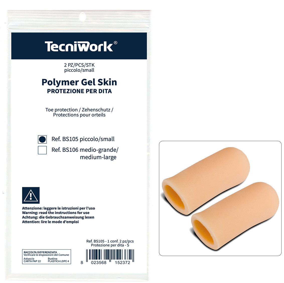 Tecniwork Polymer Gel embout de protection des orteils couleur chair