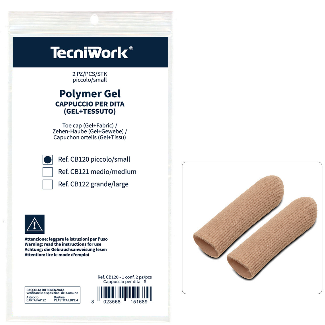 Tecniwork Polymer Gel embout pour orteils en gel et tissu