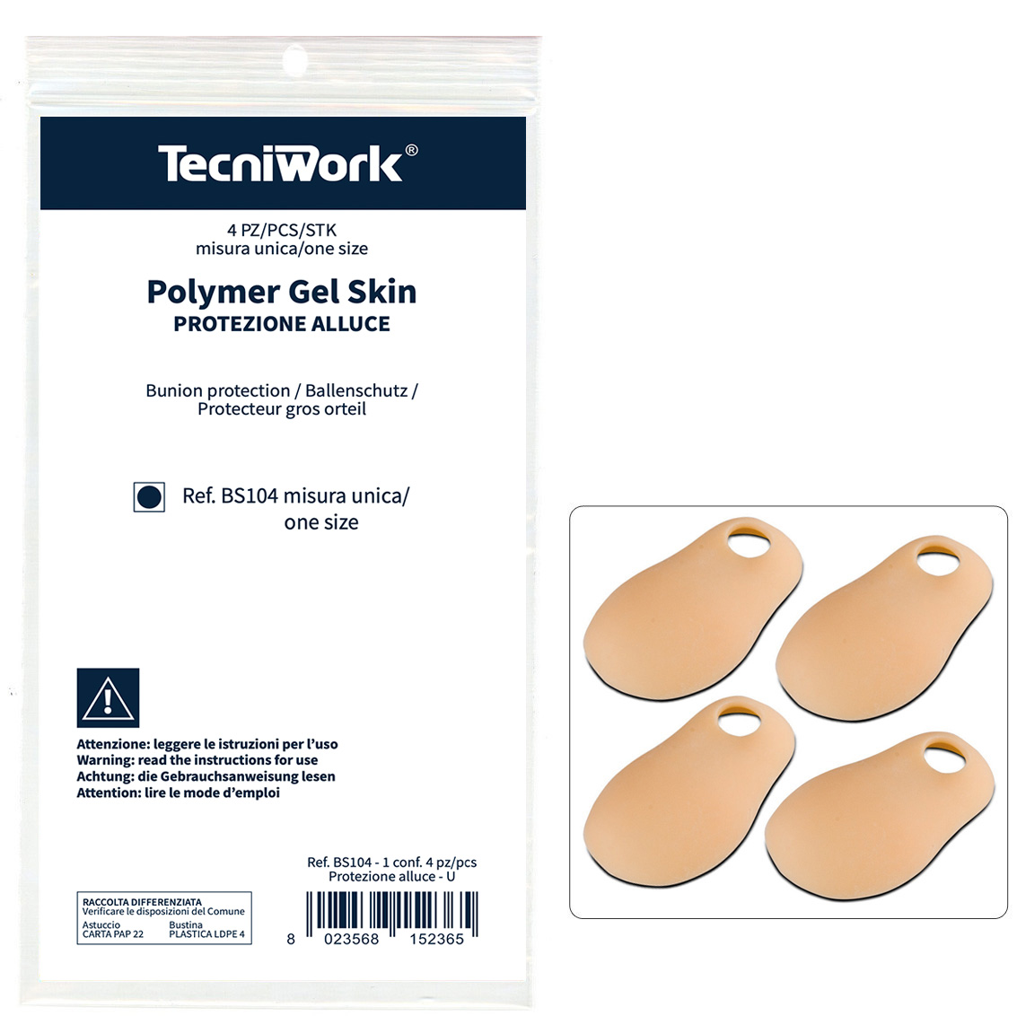 Protezione per alluce in Tecniwork Polymer Gel color pelle