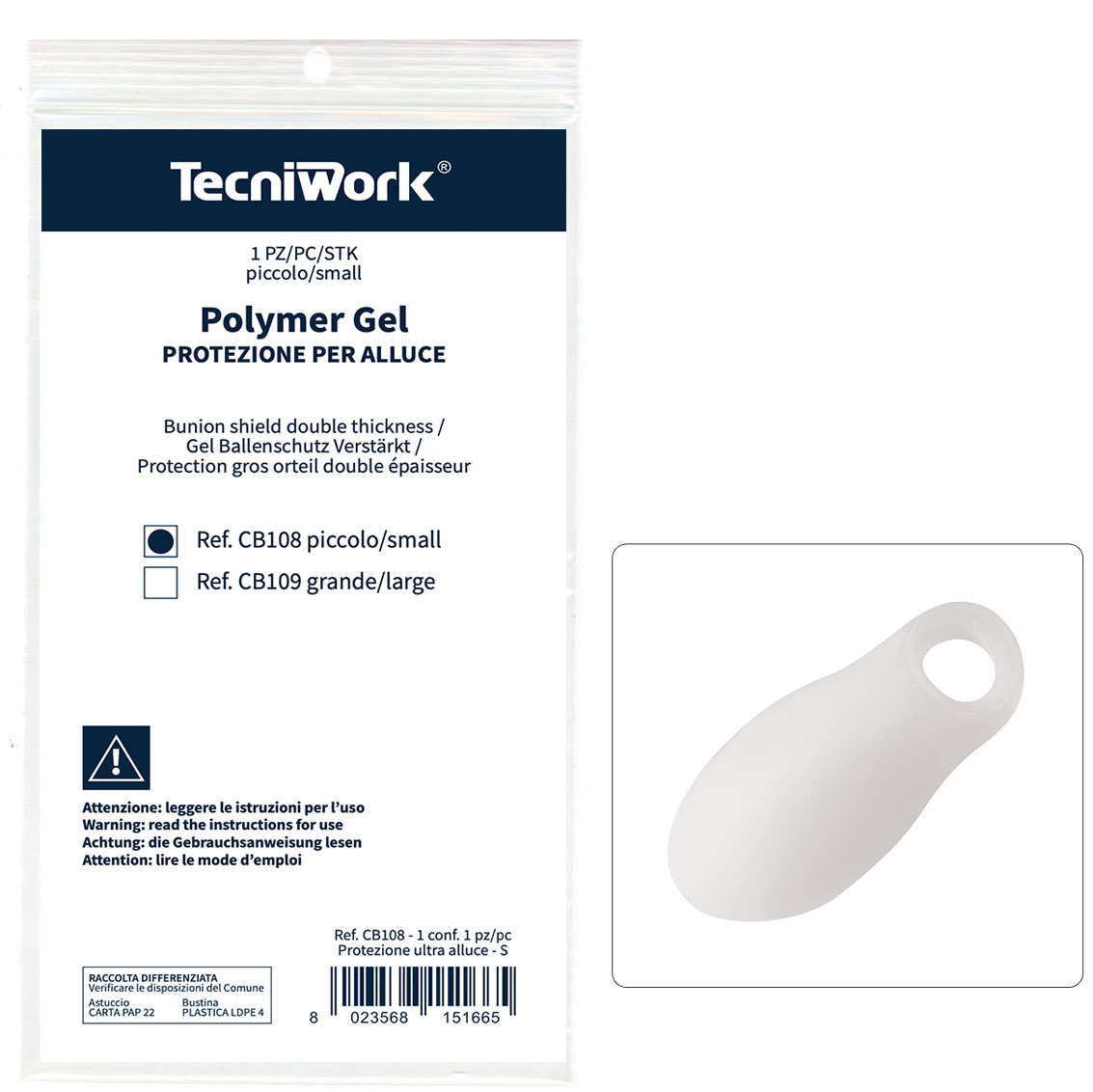 Protezione ultra per alluce in Tecniwork Polymer Gel trasparente