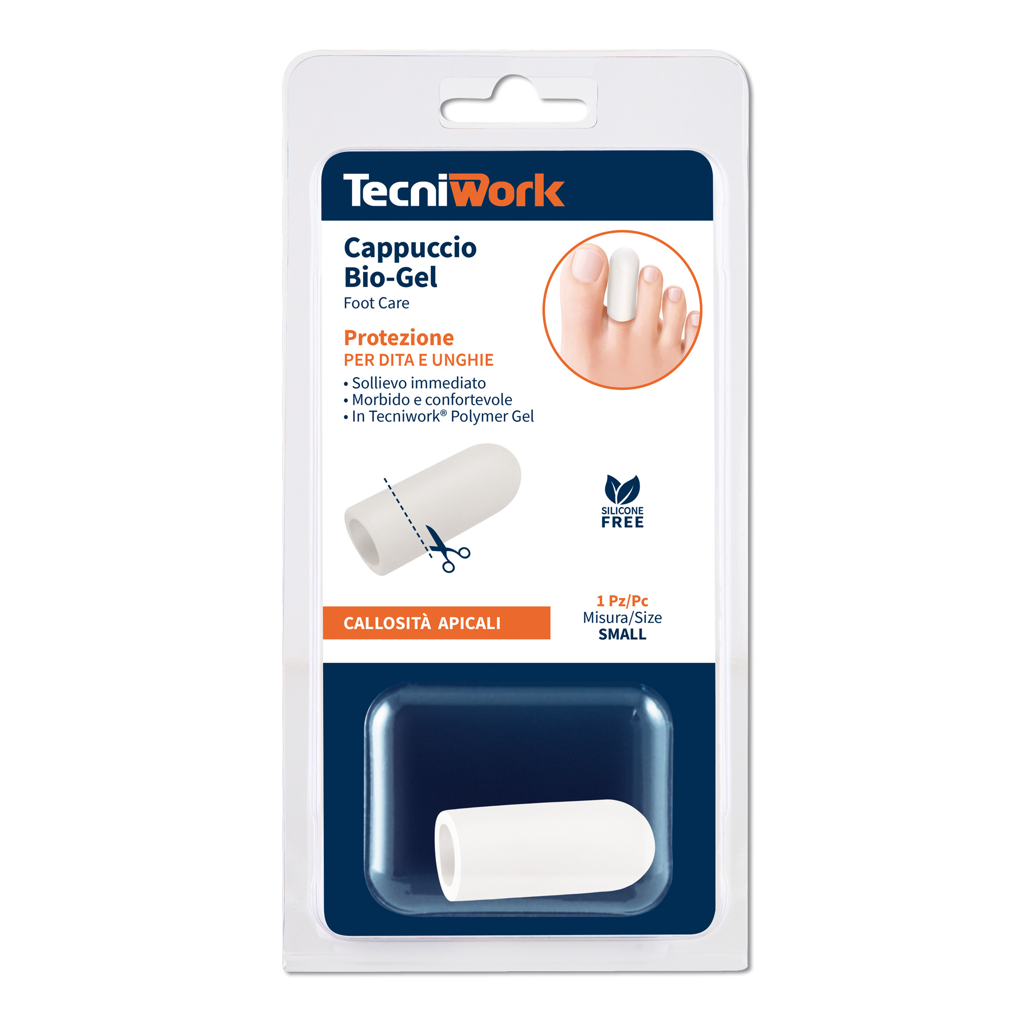 Protège-orteils Bio-Gel en Tecniwork® Polymer Gel transparent taille Small 1 pc