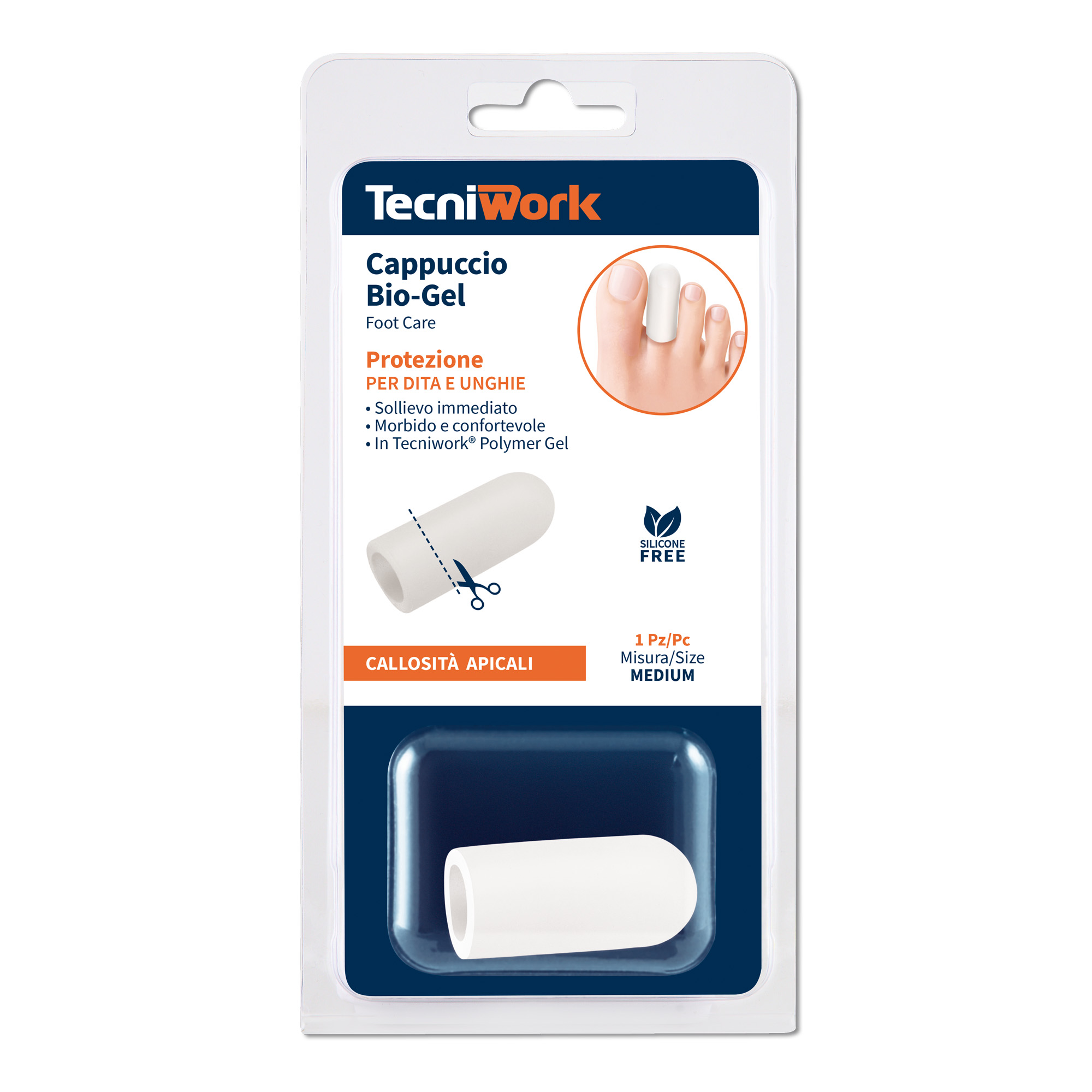 Protège-orteils Bio-Gel en Tecniwork® Polymer Gel transparent  taille Medium 1 pc