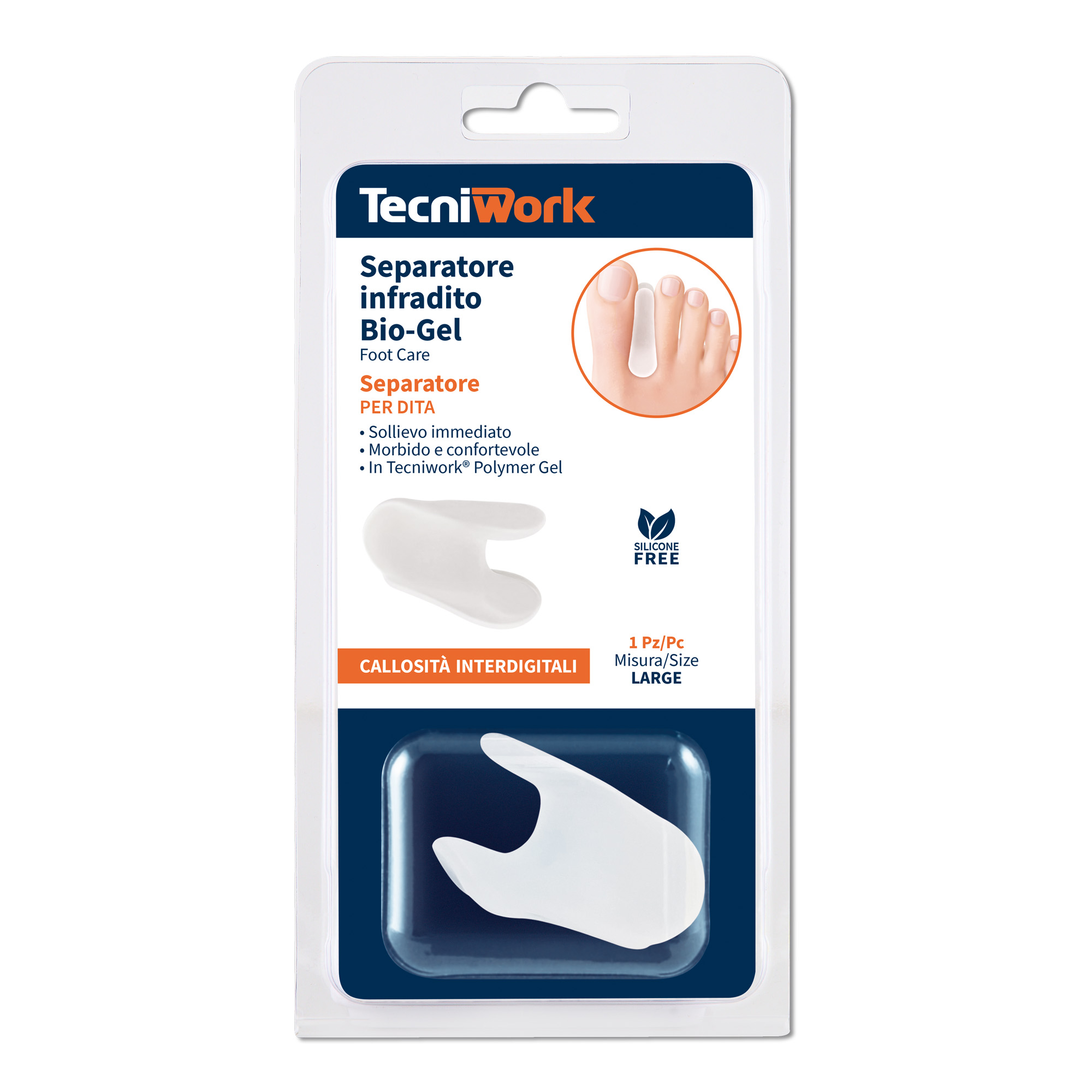 Séparateur d'orteils en Tecniwork® Polymer Gel transparent Large 1 pc