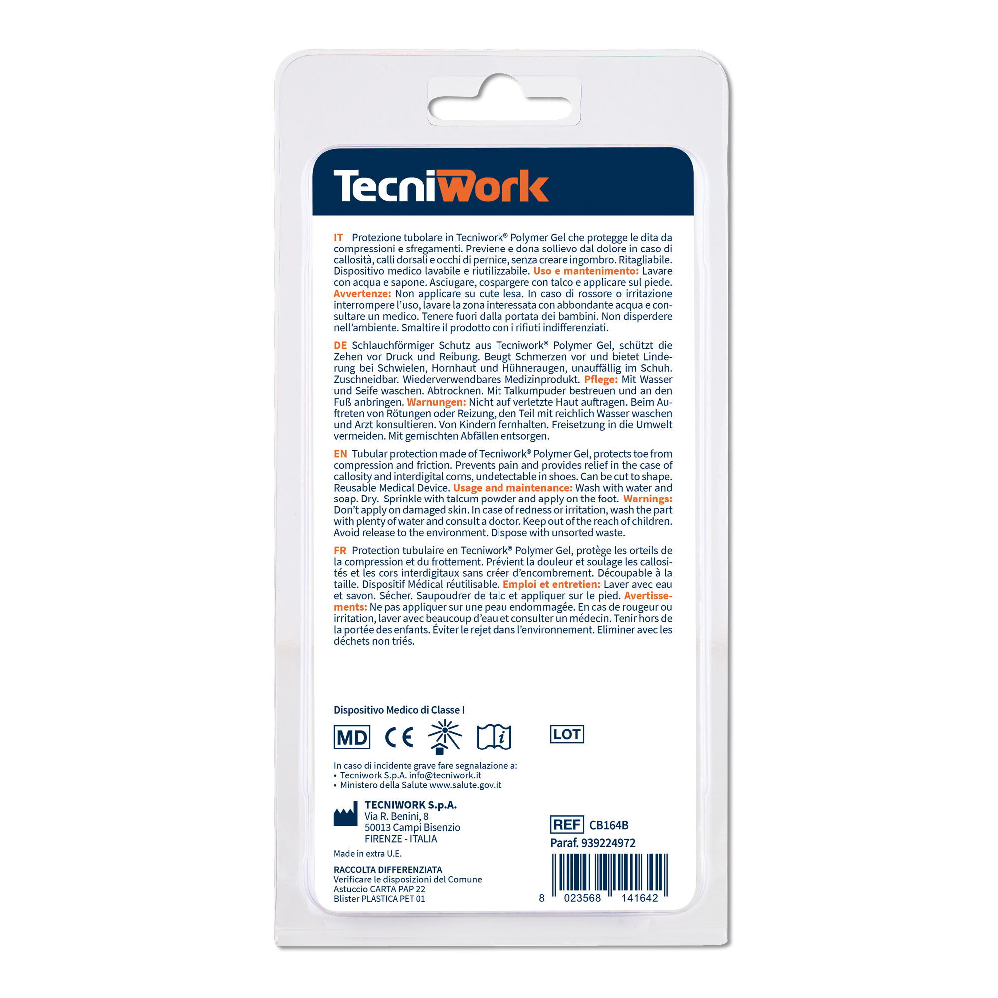 Bio-Gel Zehenschlauch aus transparentem Tecniwork® Polymer Gel