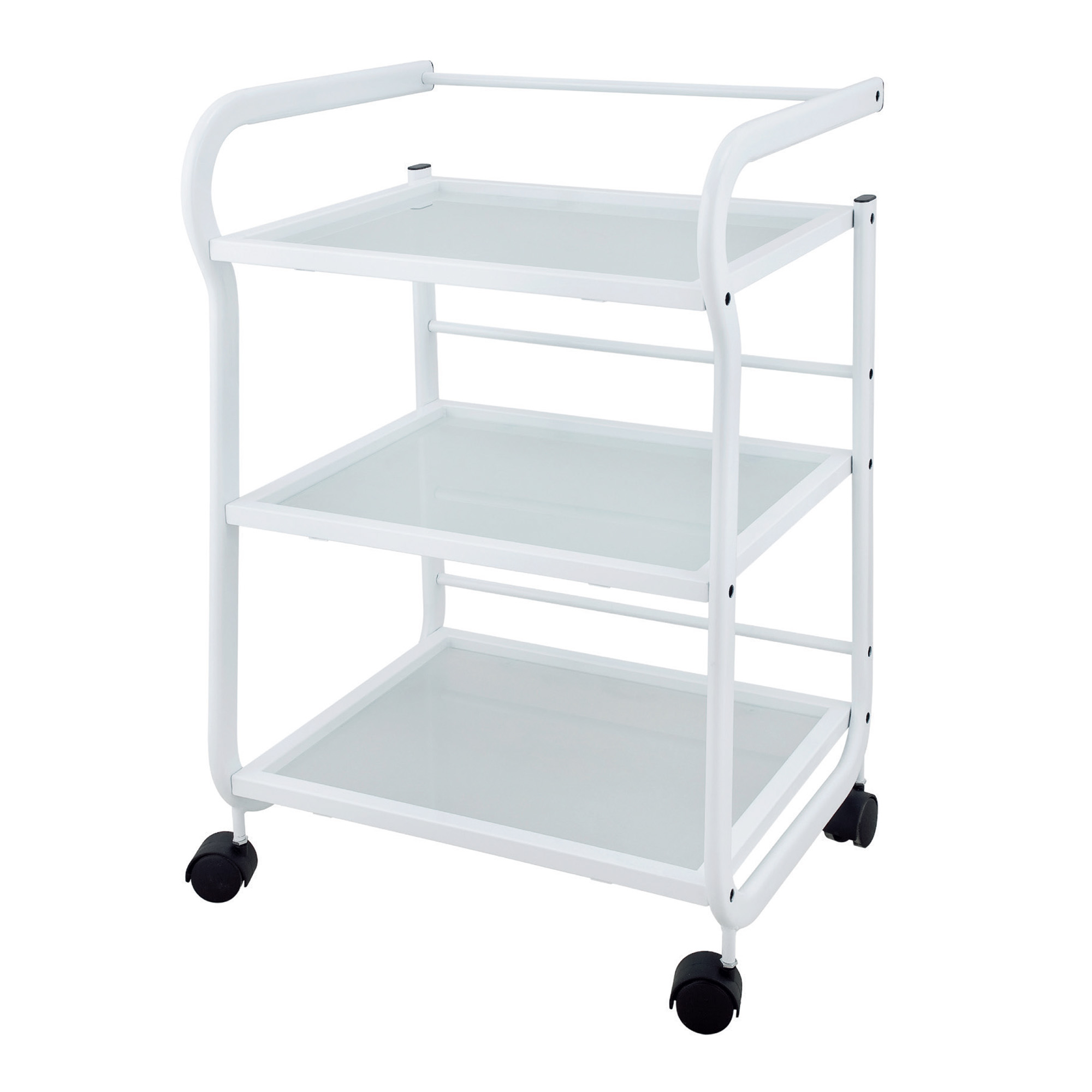 Professional furniture trolley for beauty salon 3 shelves with handle