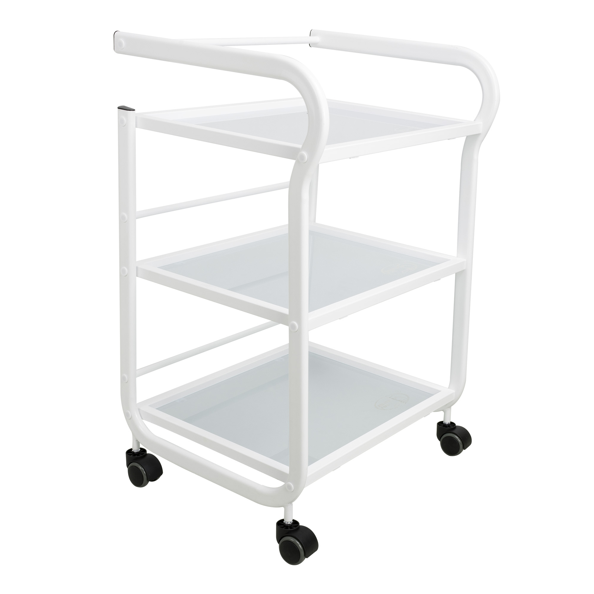 Professional furniture trolley for beauty salon 3 shelves with handle