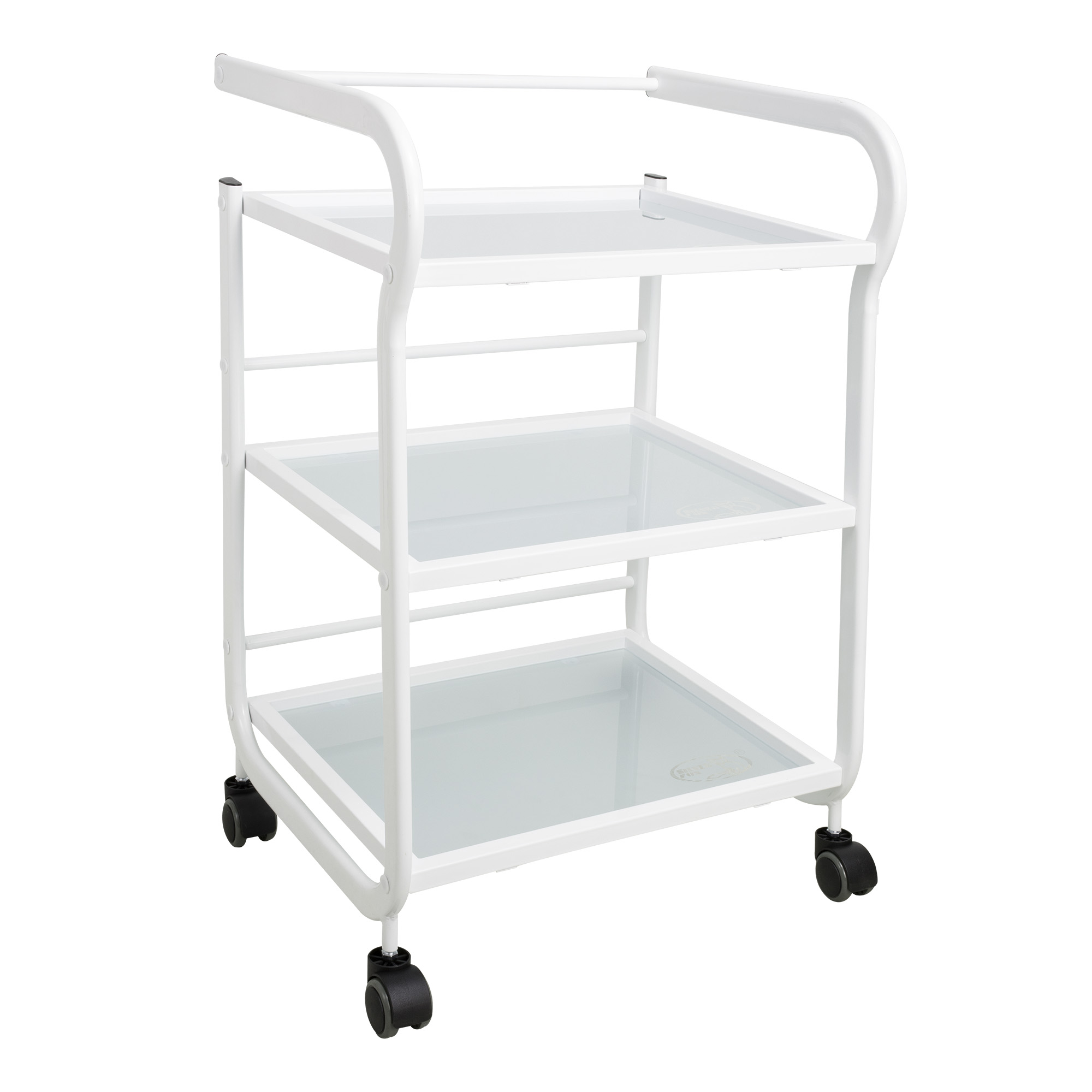 Professional furniture trolley for beauty salon 3 shelves with handle