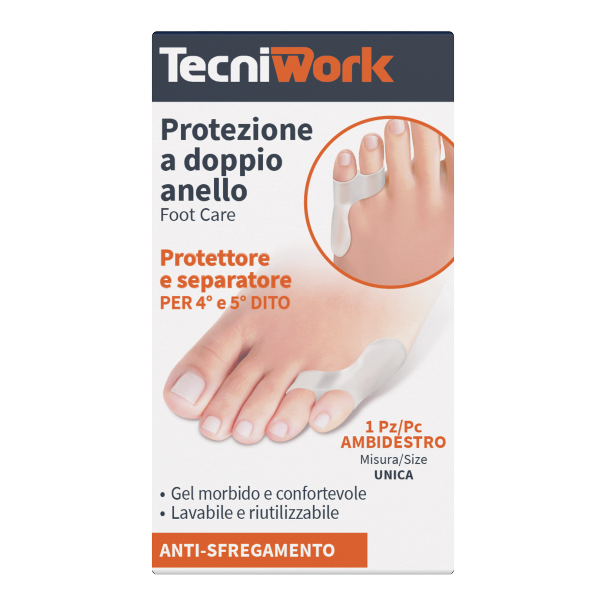 Protezione a doppio anello per 4° e 5° dito in Gel 1 pz