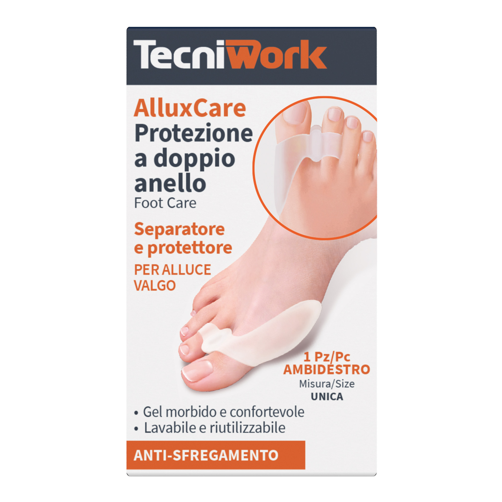 Alluxcare protezione a doppio anello per Alluce Valgo Espositore 6 confezioni