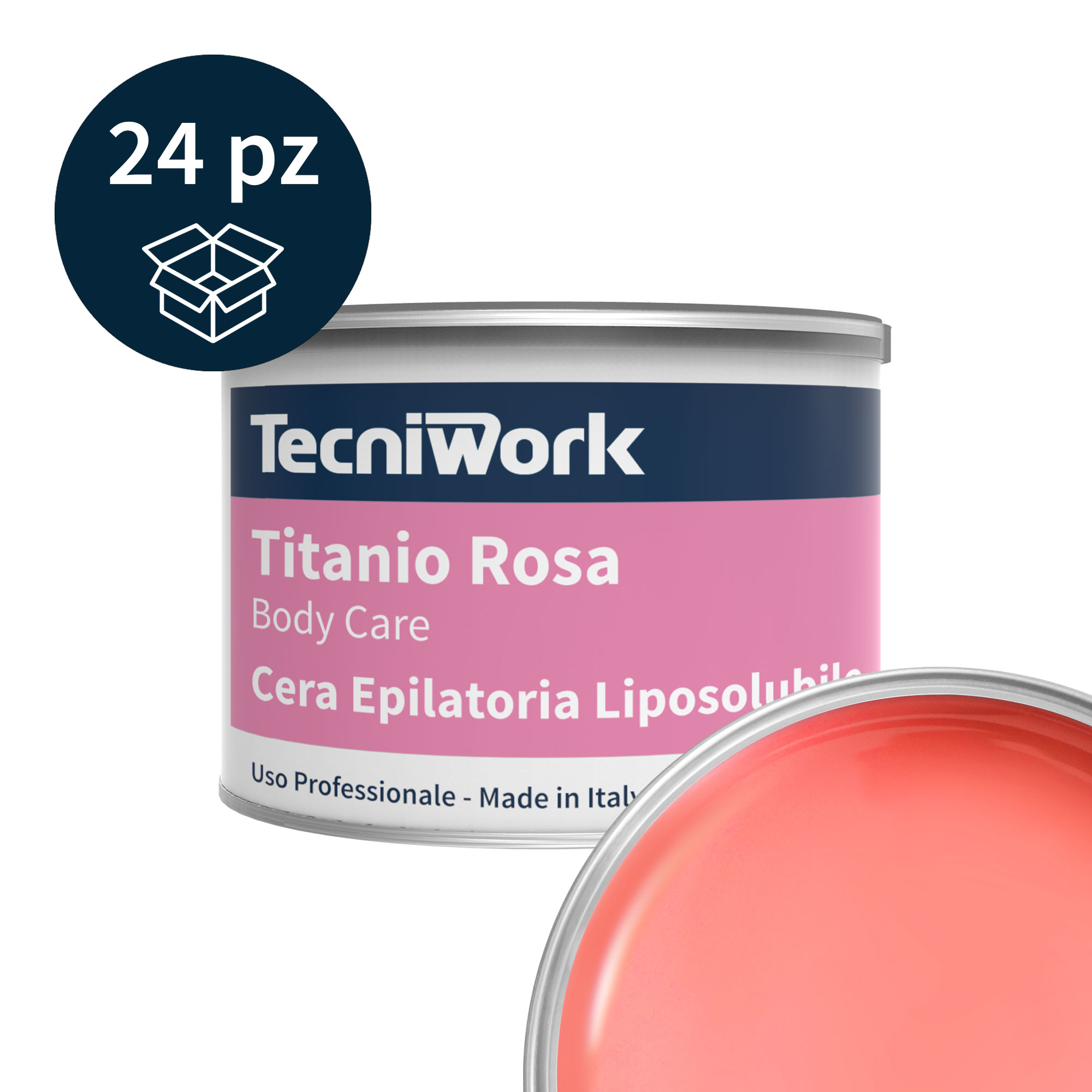 Cera epilatoria al Biossido di Titanio Rosa barattolo 400 ml 24 pz