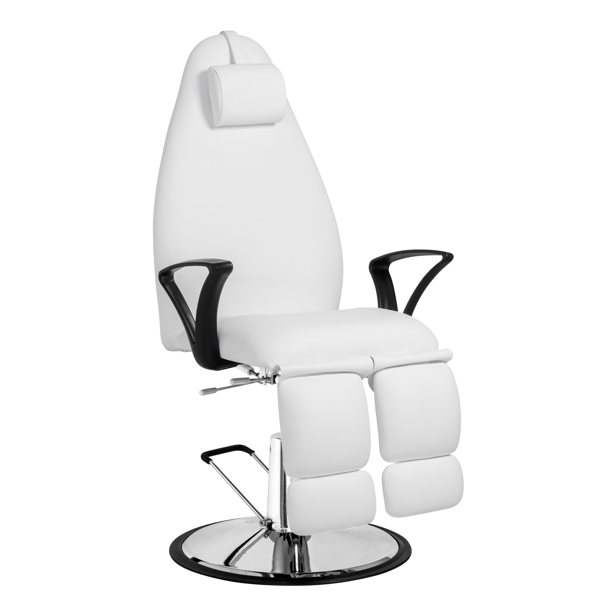 Hydraulic pedicure chair with fixed base white