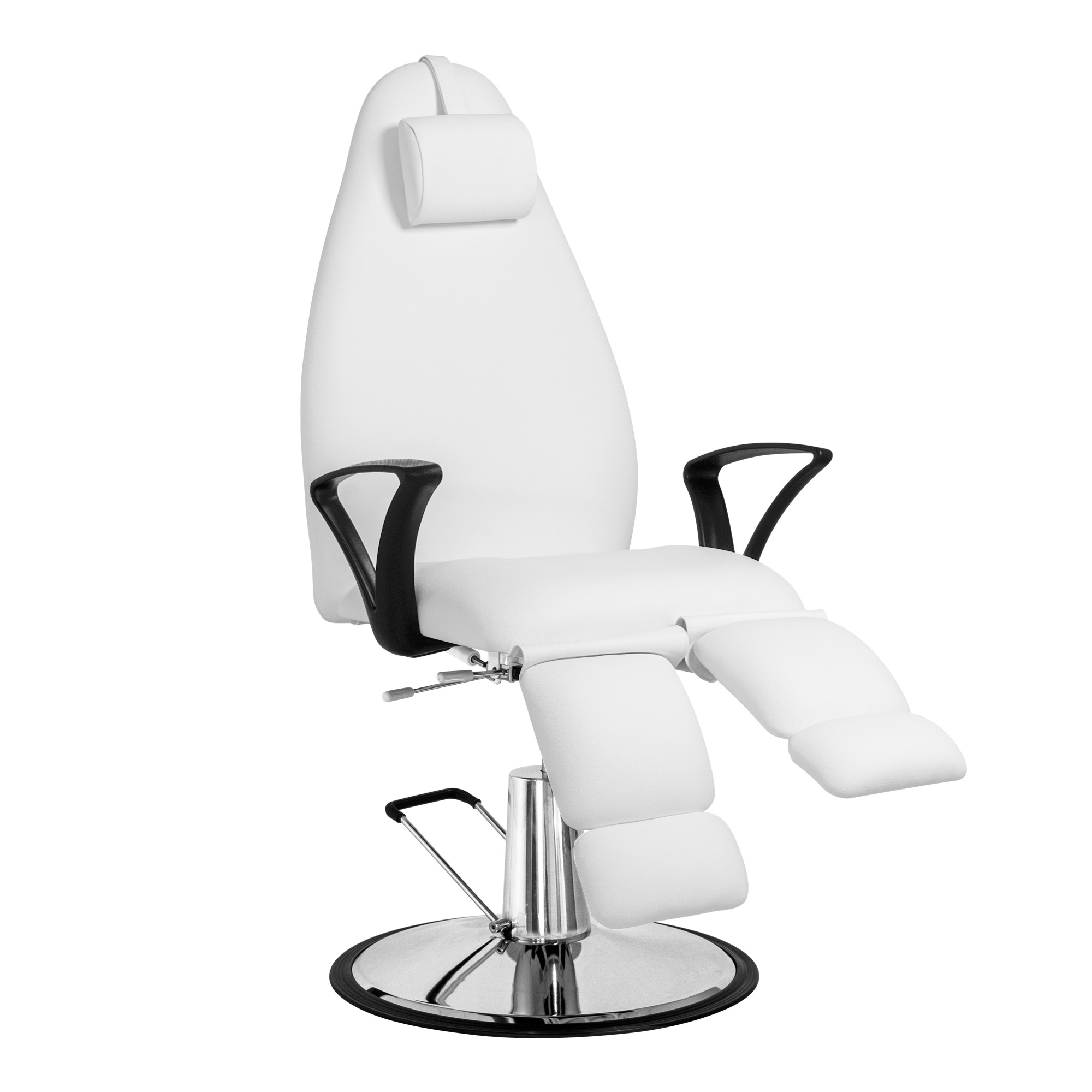 Hydraulic pedicure chair with fixed base white