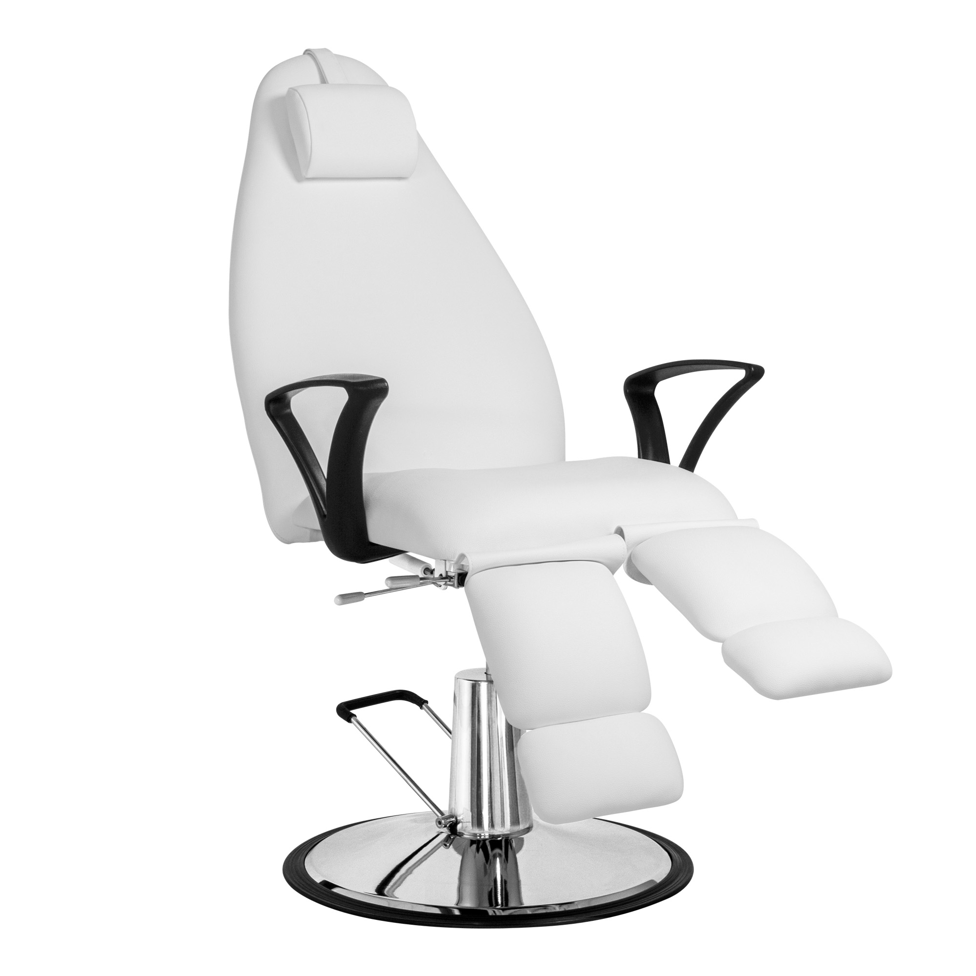 Hydraulic pedicure chair with fixed base white