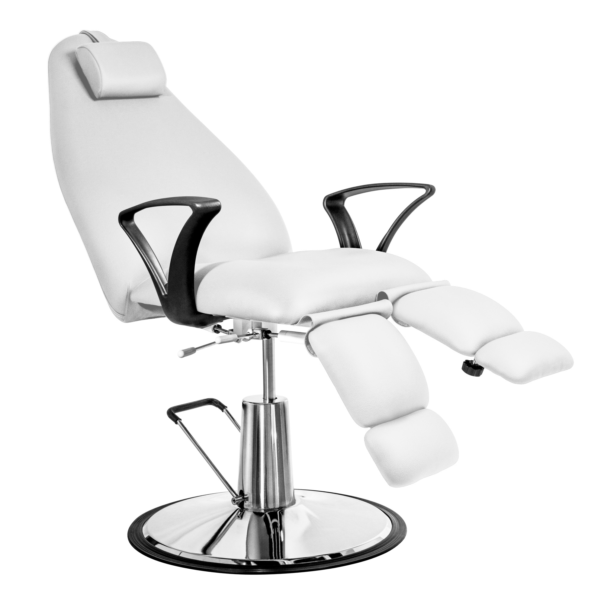 Hydraulic pedicure chair with fixed base white