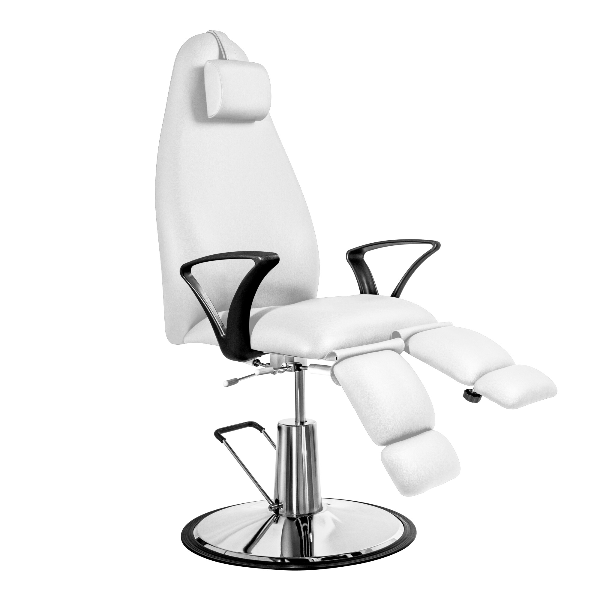 Hydraulic pedicure chair with fixed base white