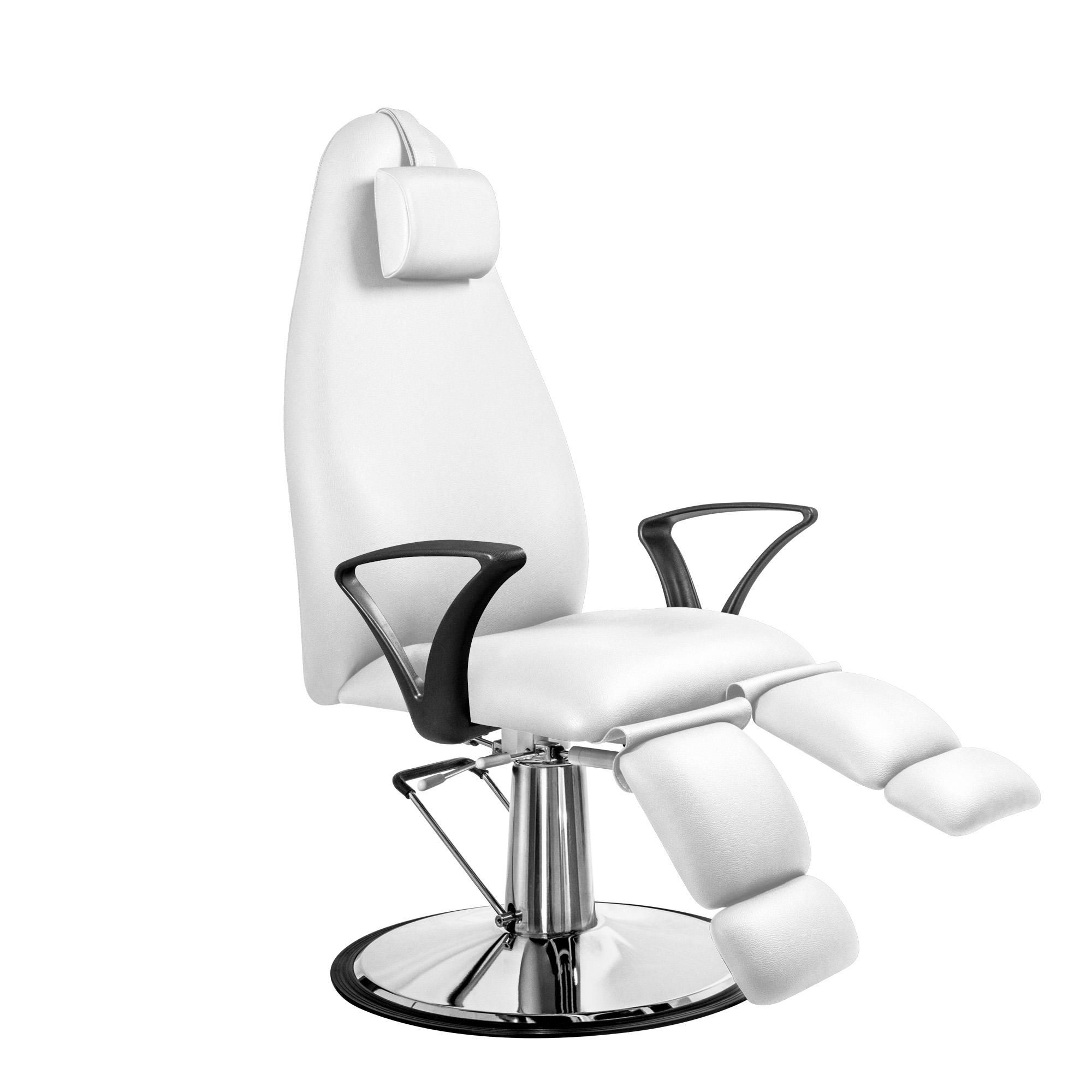 Hydraulic pedicure chair with fixed base white