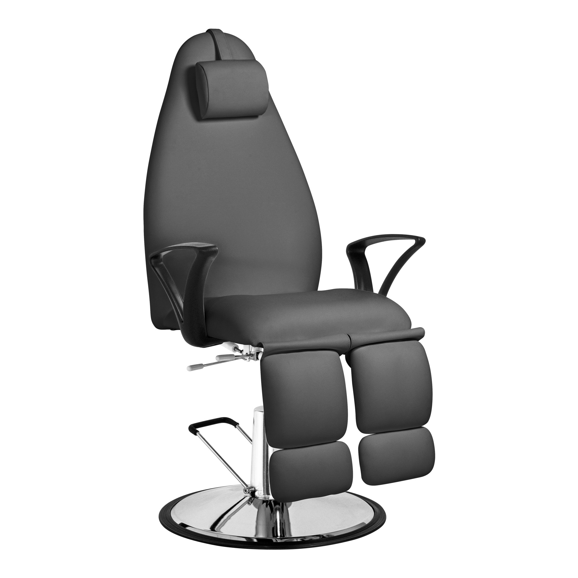 Hydraulic pedicure chair with fixed base dark grey