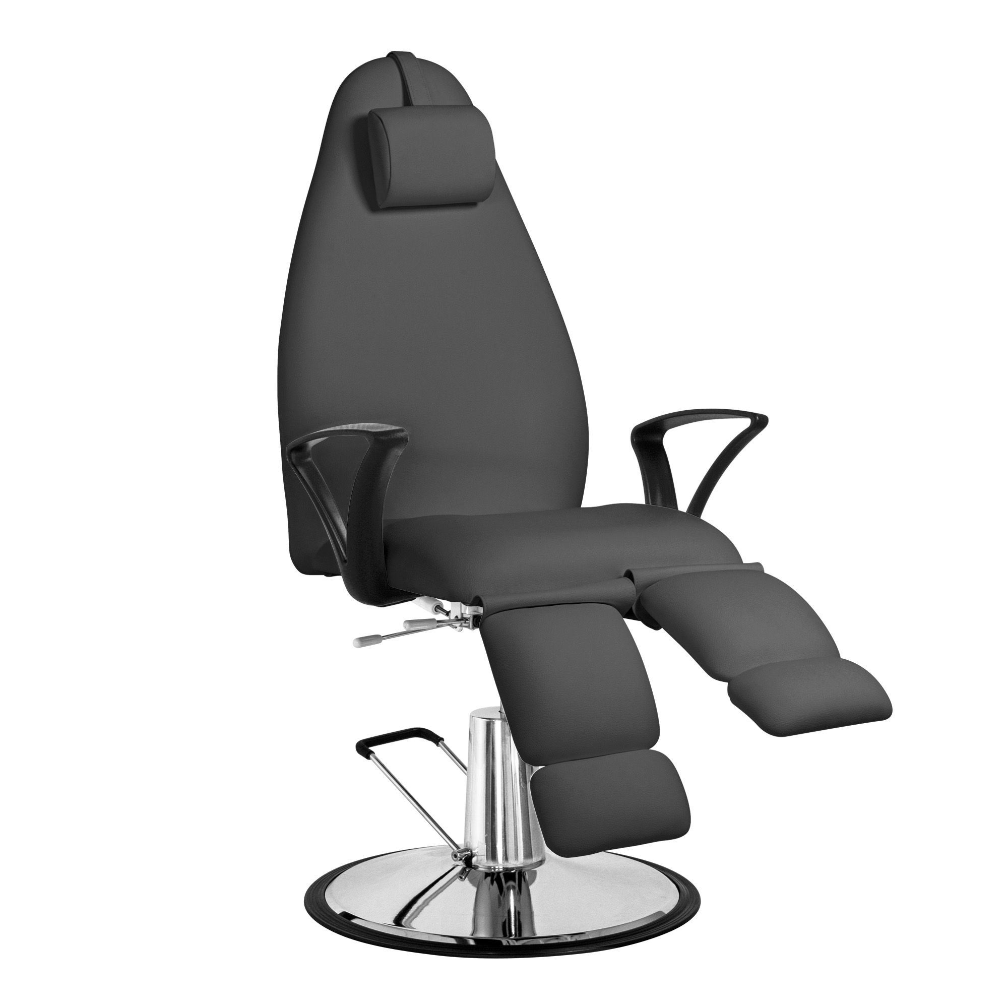 Hydraulic pedicure chair with fixed base dark grey