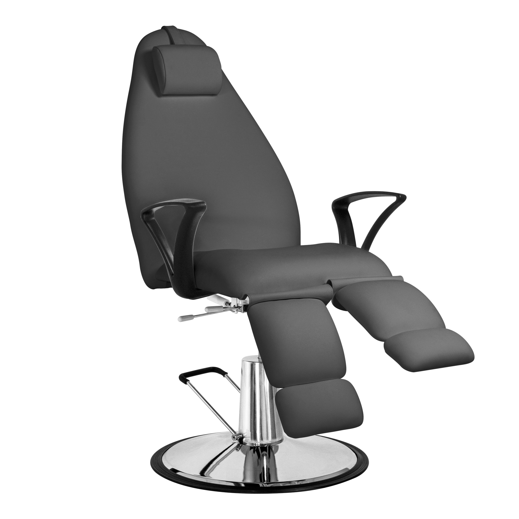 Hydraulic pedicure chair with fixed base dark grey