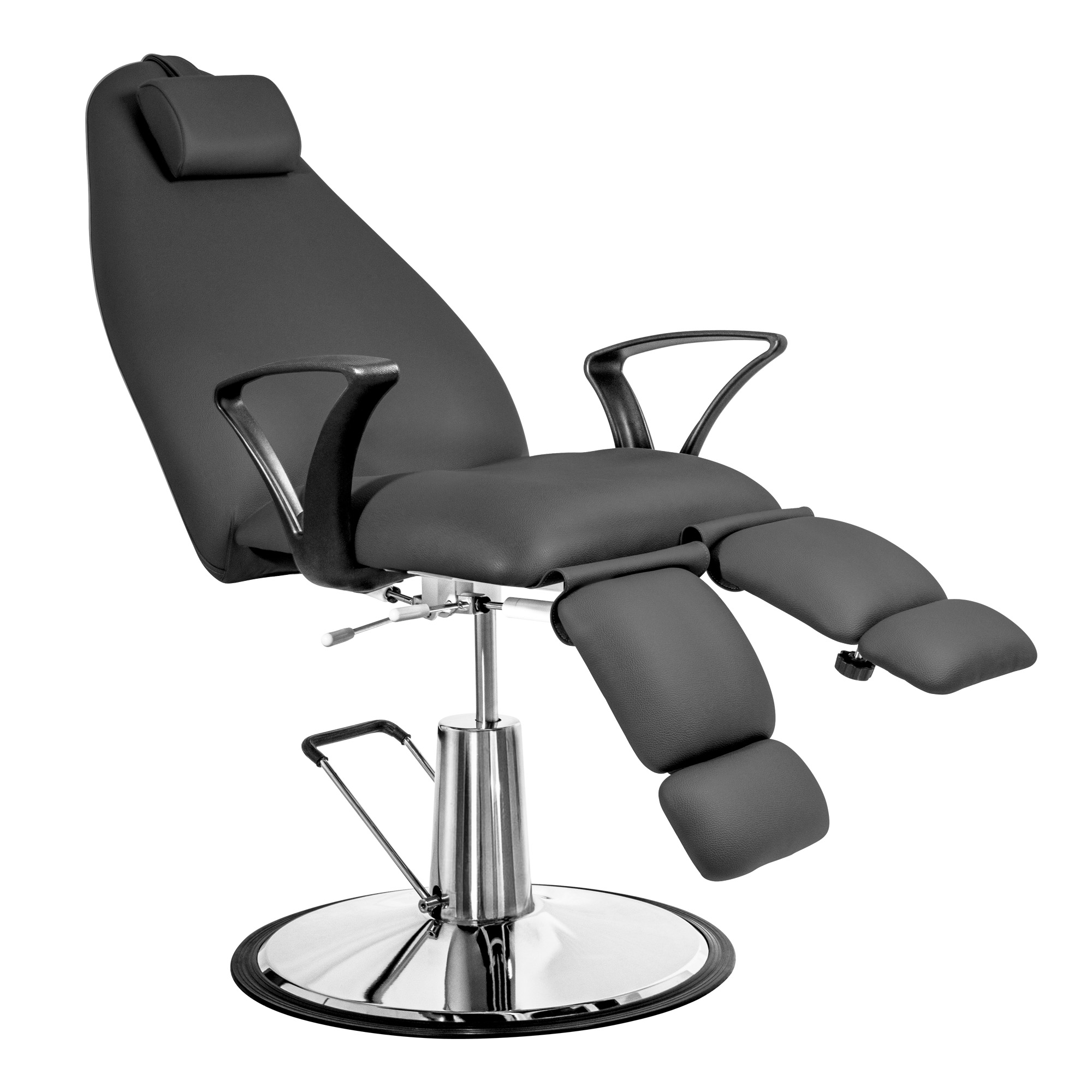 Hydraulic pedicure chair with fixed base dark grey