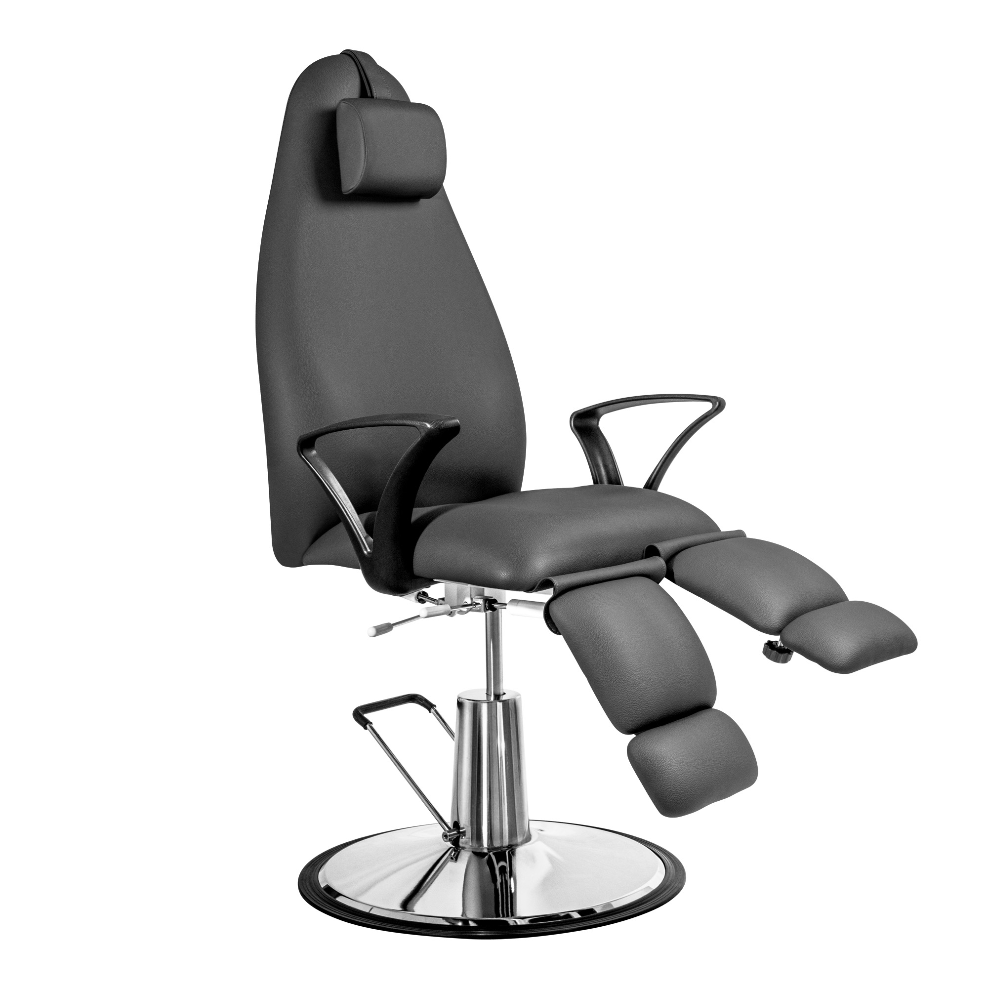 Hydraulic pedicure chair with fixed base dark grey