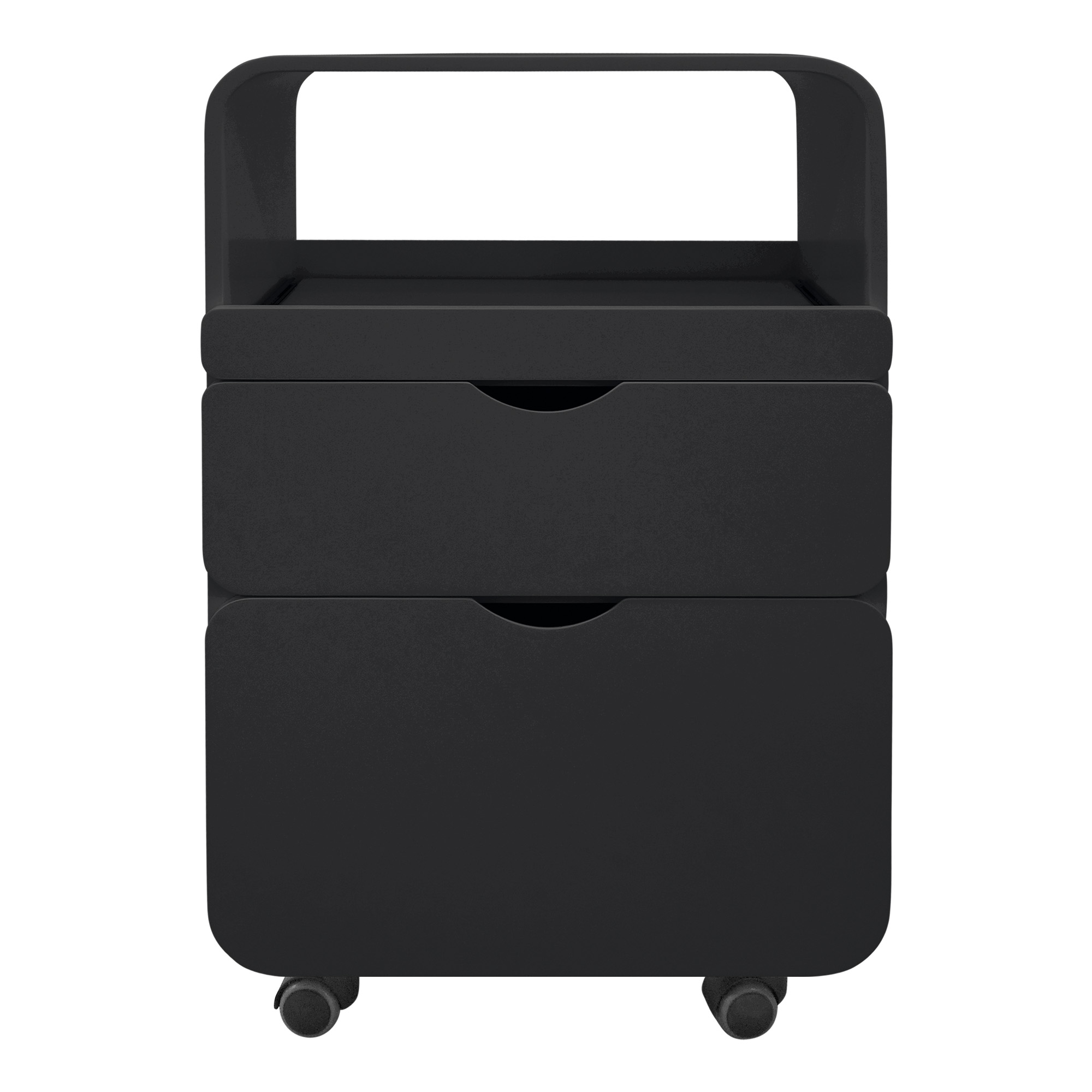 Professional furniture trolley pull-out compartment and 2 drawers black