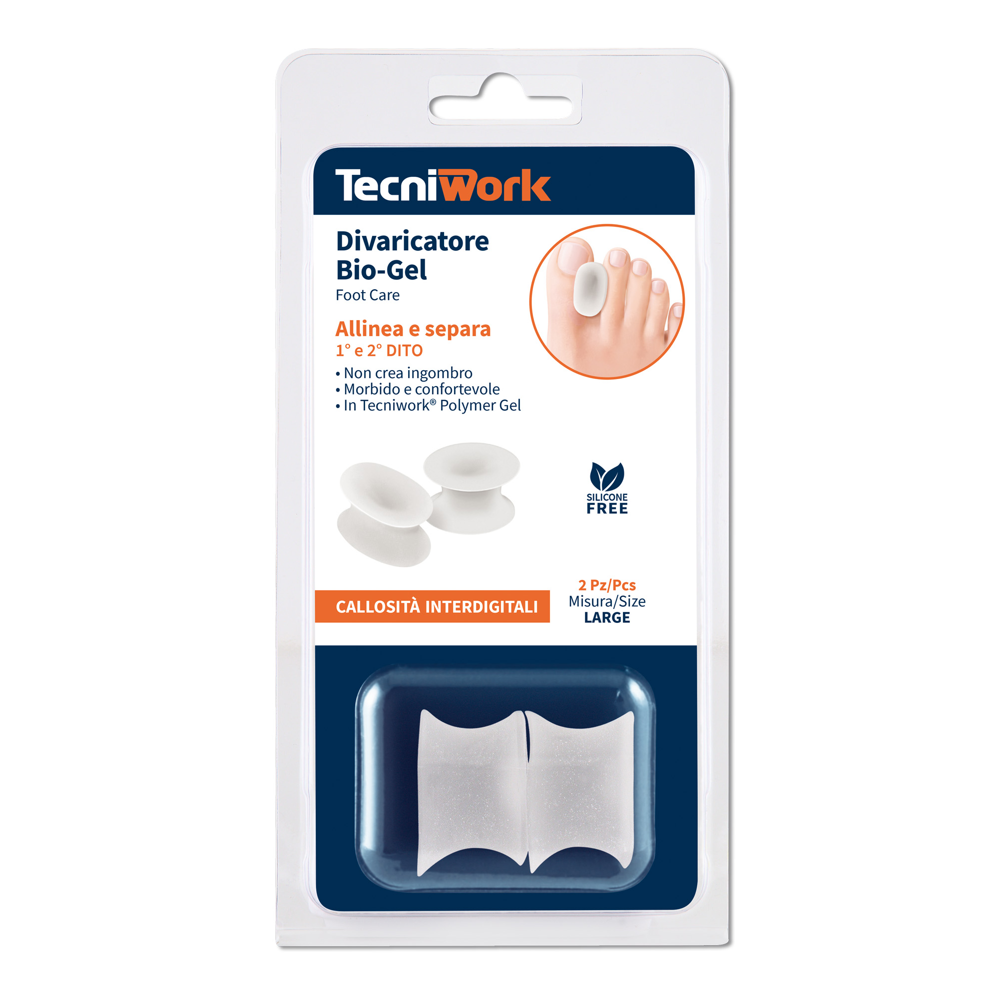 Écarteur pour orteils Bio-Gel en Tecniwork®  Polymer Gel taille Large 2 pcs