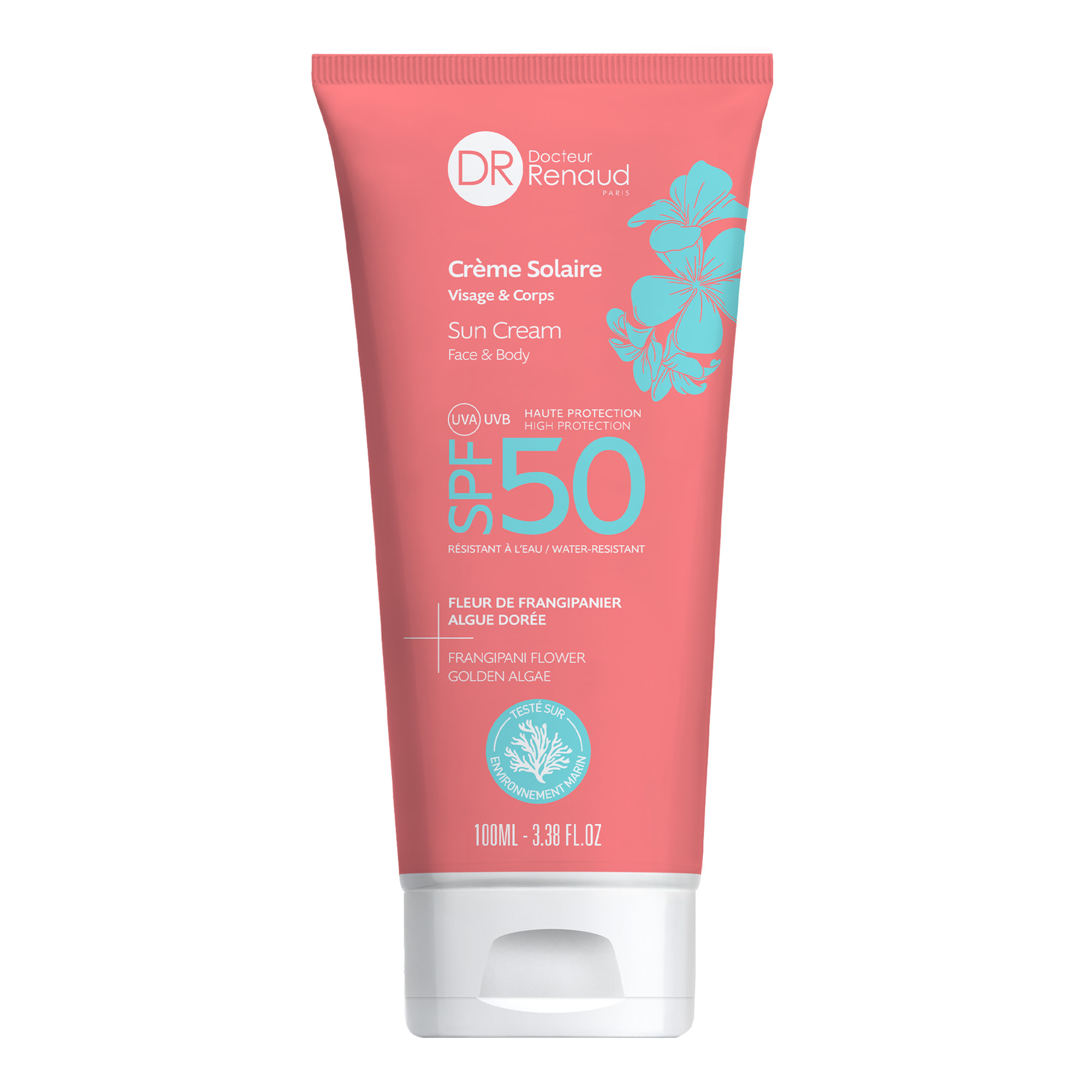 Face and Body Sun Cream SPF50 with Frangipani Flowers 100 ml