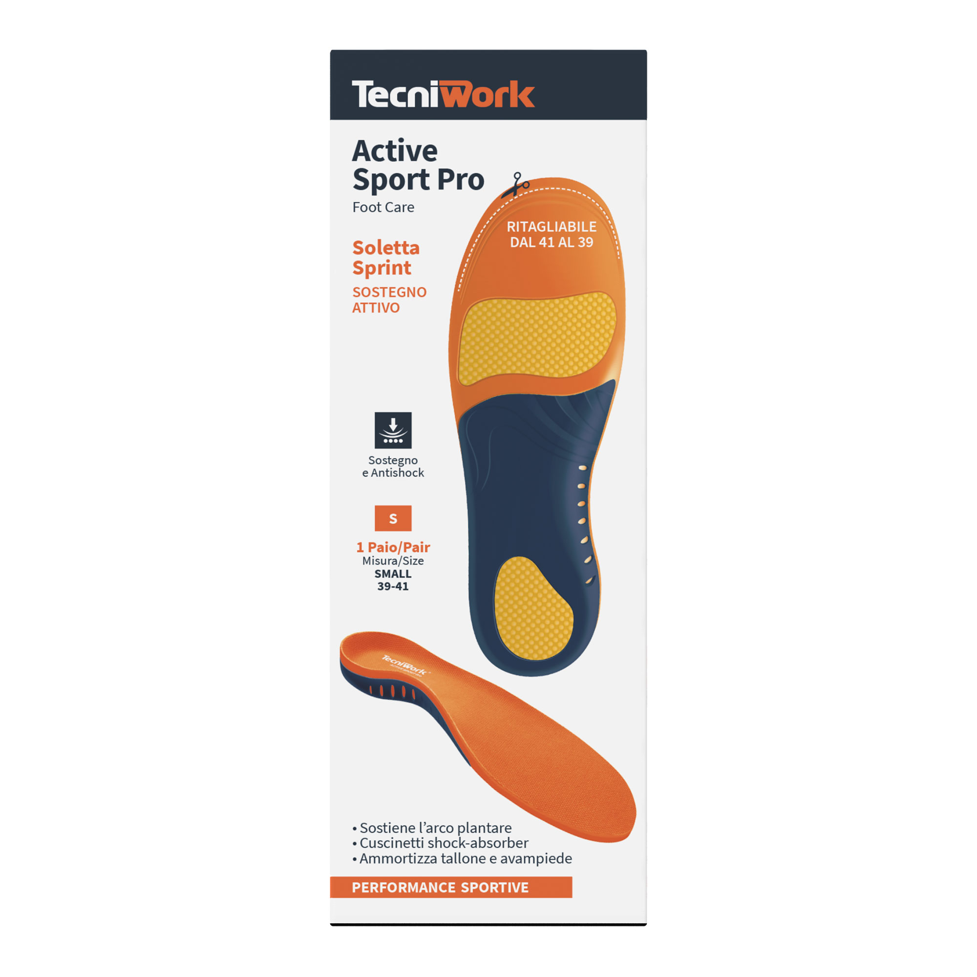 Active Sport Pro Semelle découpée pour chaussures de sport Taille S 1 paire