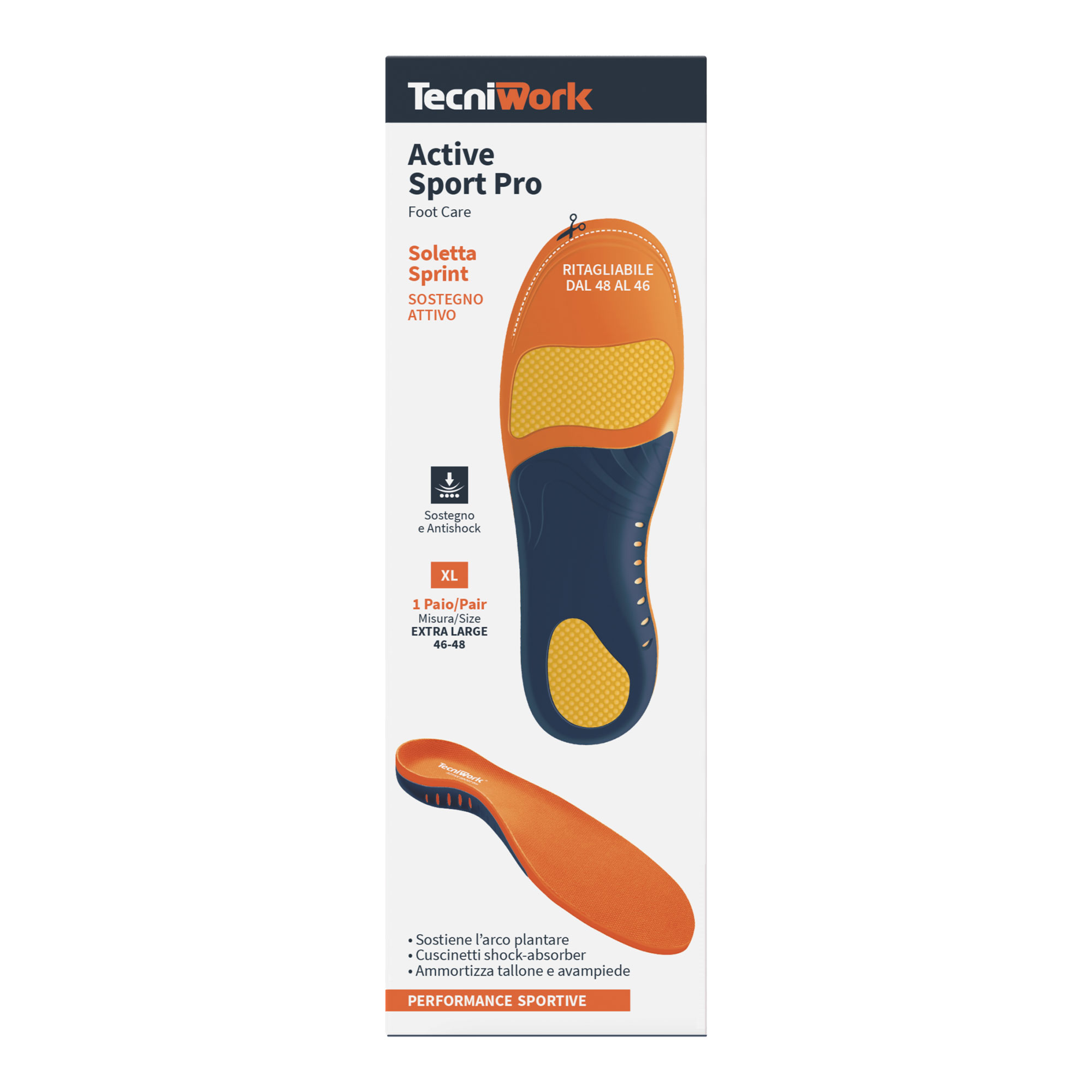 Soletta per calzature sportive ritagliabili Active Sport Pro Misura XL 1 paio