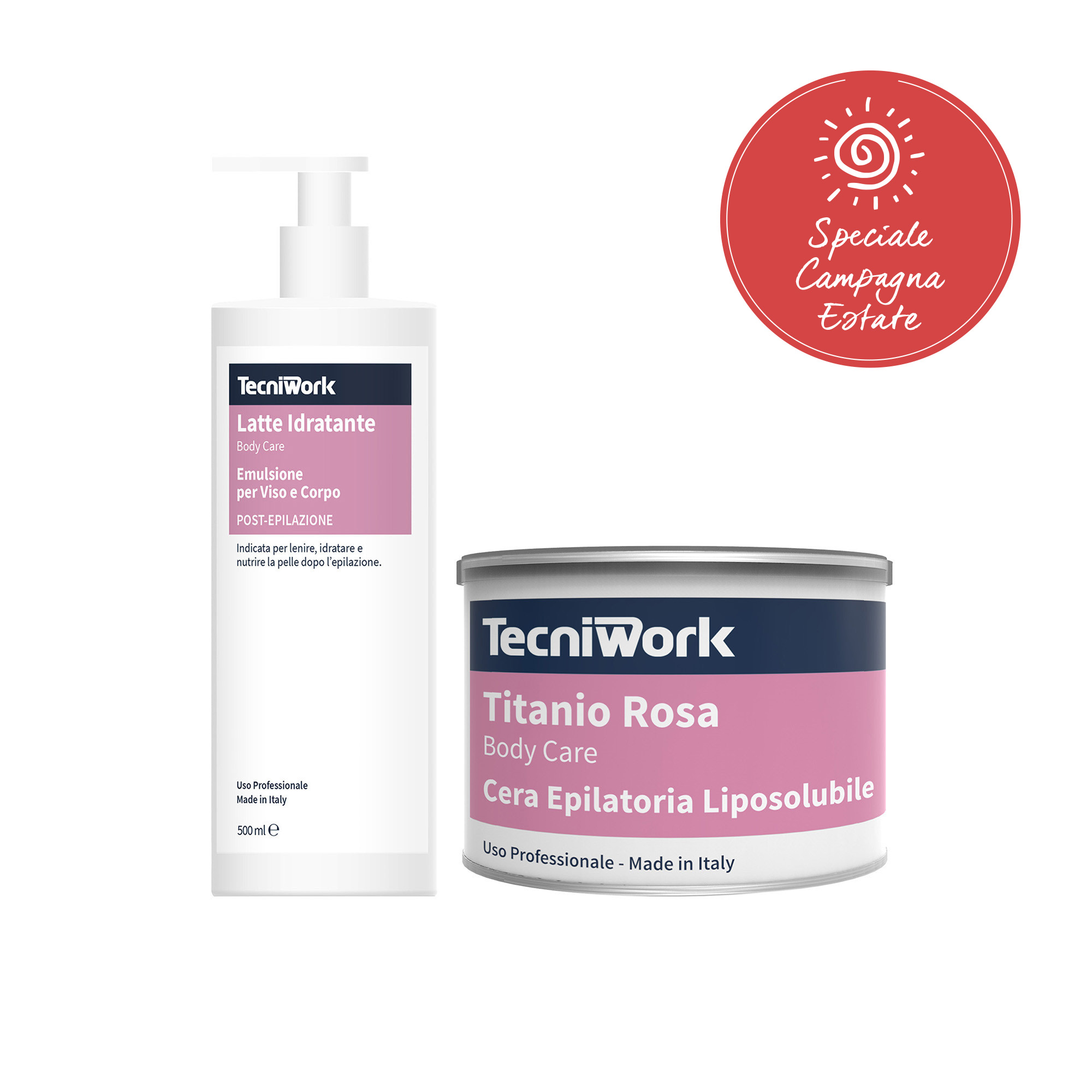 Promozione cera epilatoria al Biossido di Titanio Rosa Tecniwork in barattolo 25 pz