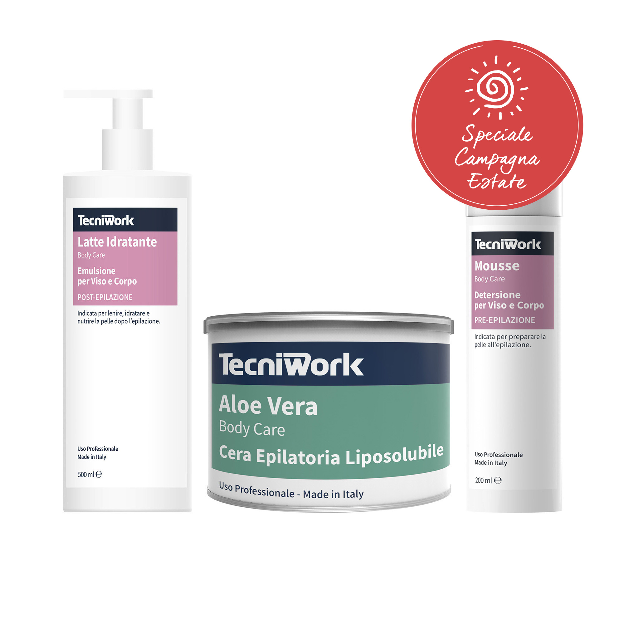 Promozione cera epilatoria all Aloe Vera Tecniwork in barattolo 50 pz