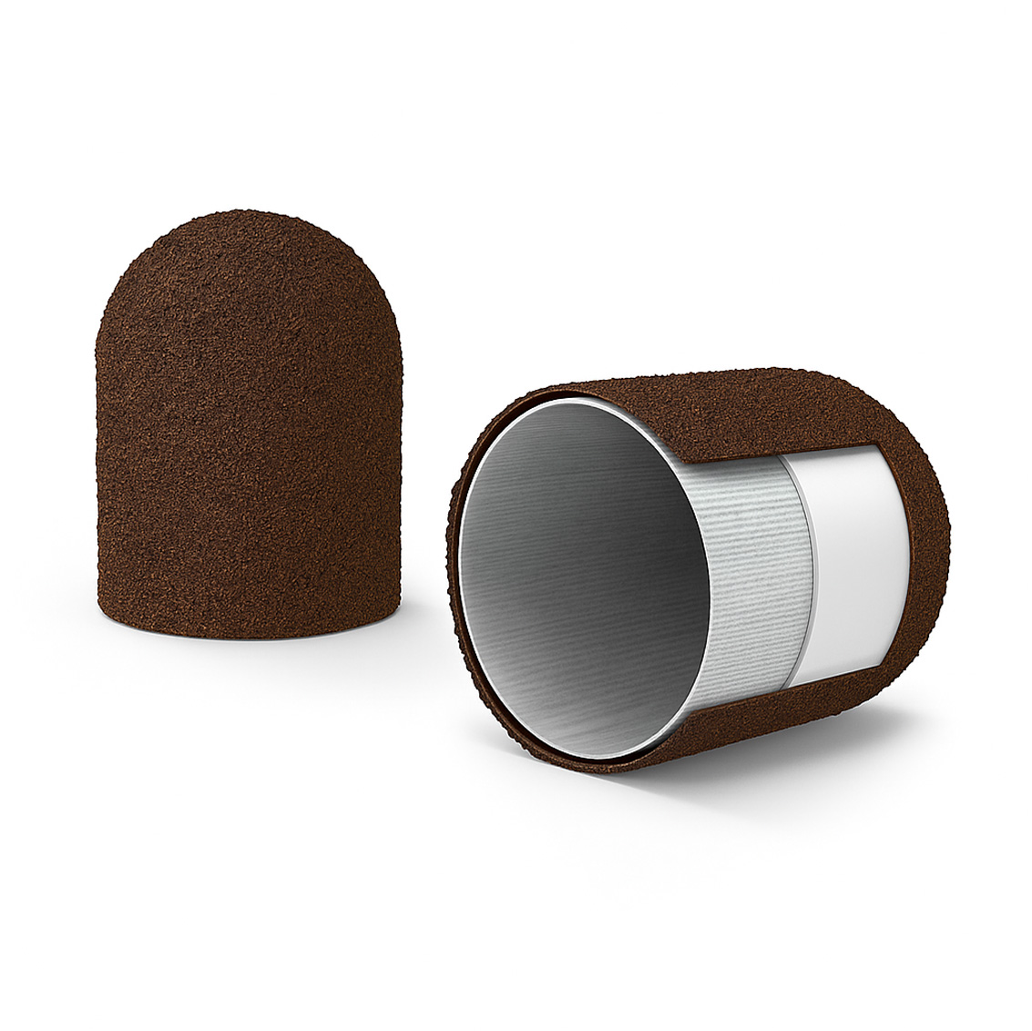 Medium grain abrasive caps