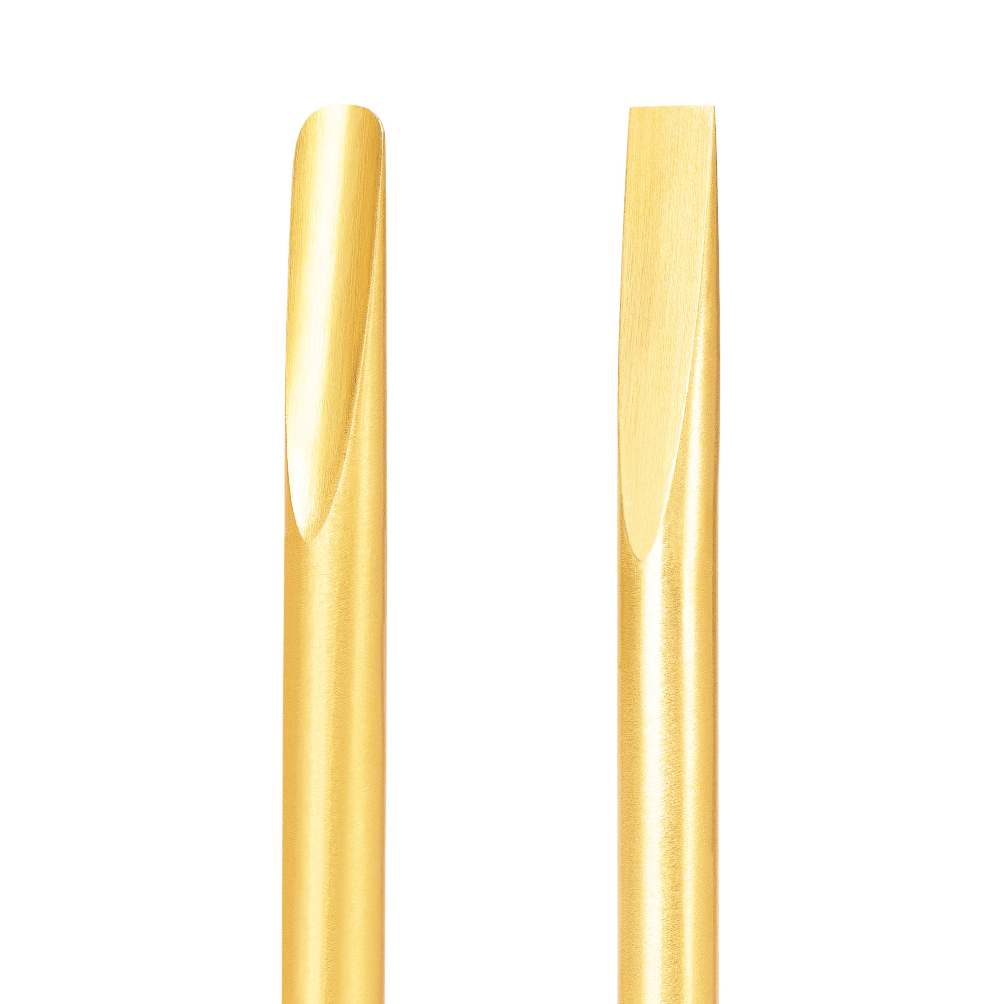 Repousse peau professionnel Pro Gold en acier inoxydable avec finition dorée et double embout