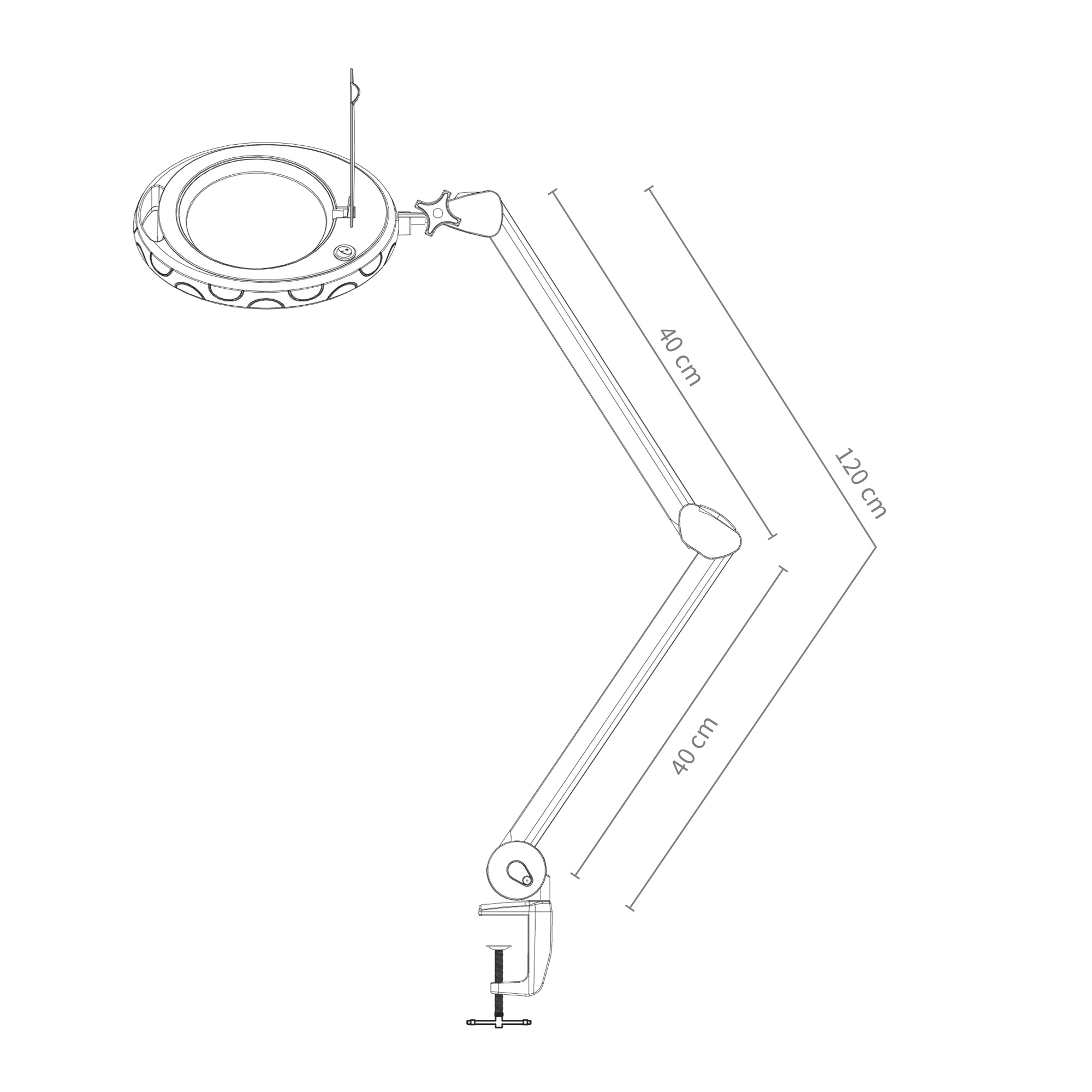 Led lamp with magnifying glass 3 dt
