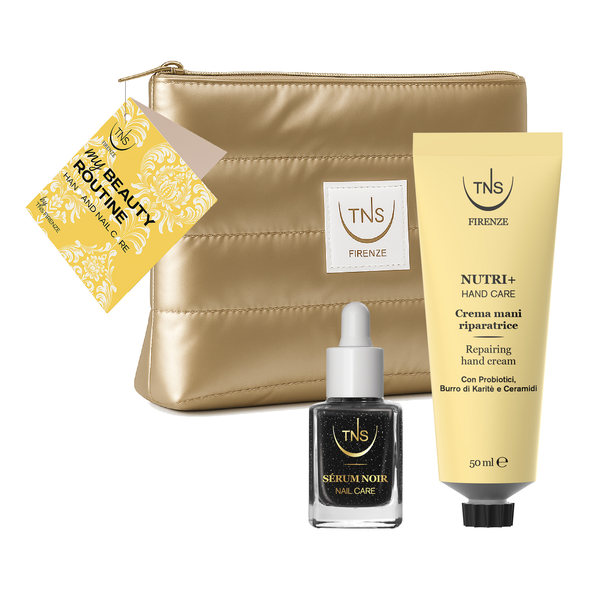 Gift set containing Nutri+ Hand Cream and Sérum Noir TNS Nail and Cuticle Elixir