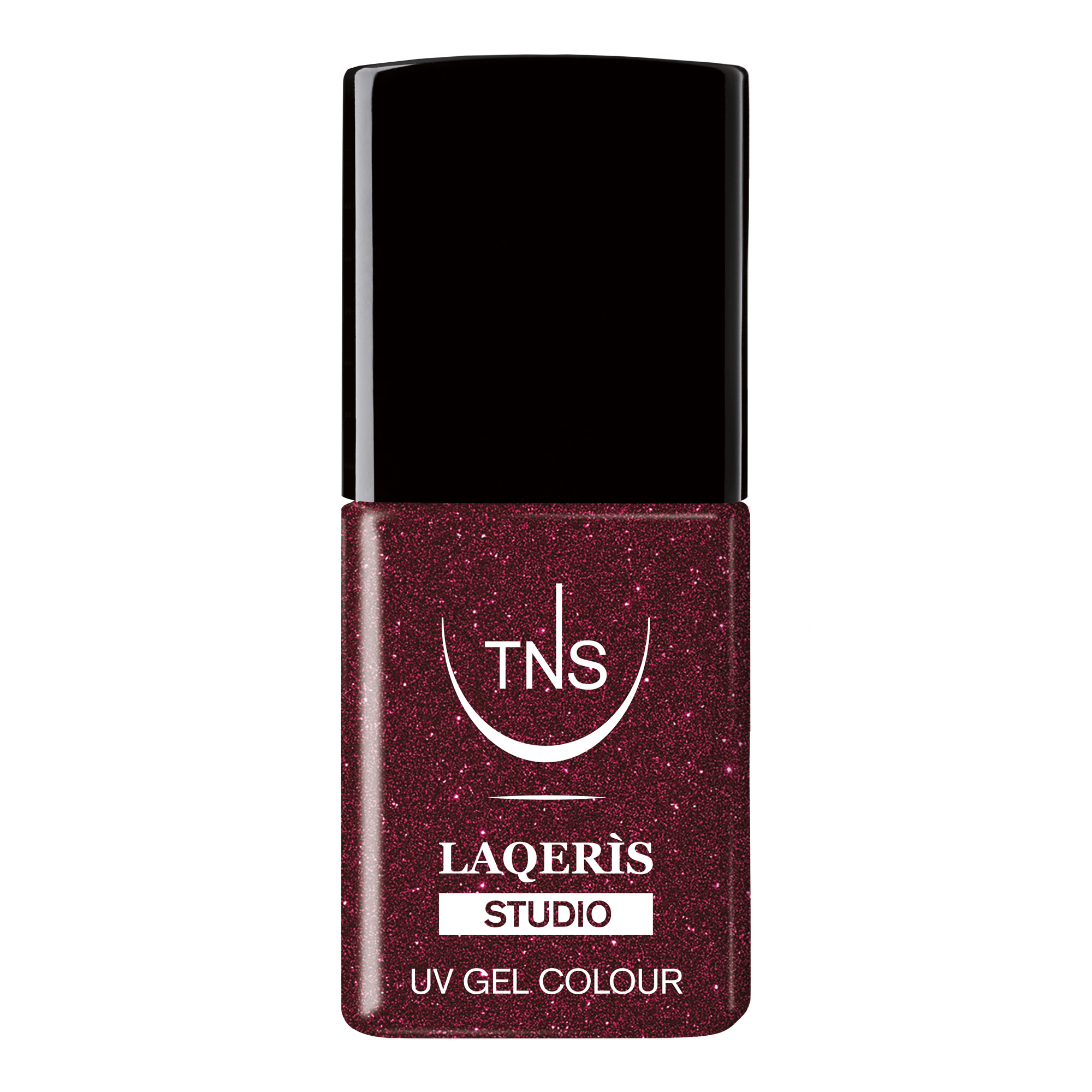 Semipermanenter Nagellack Glitter Burgundy Bordeaux mit Glitter Laqerìs Studio TNS 10 ml