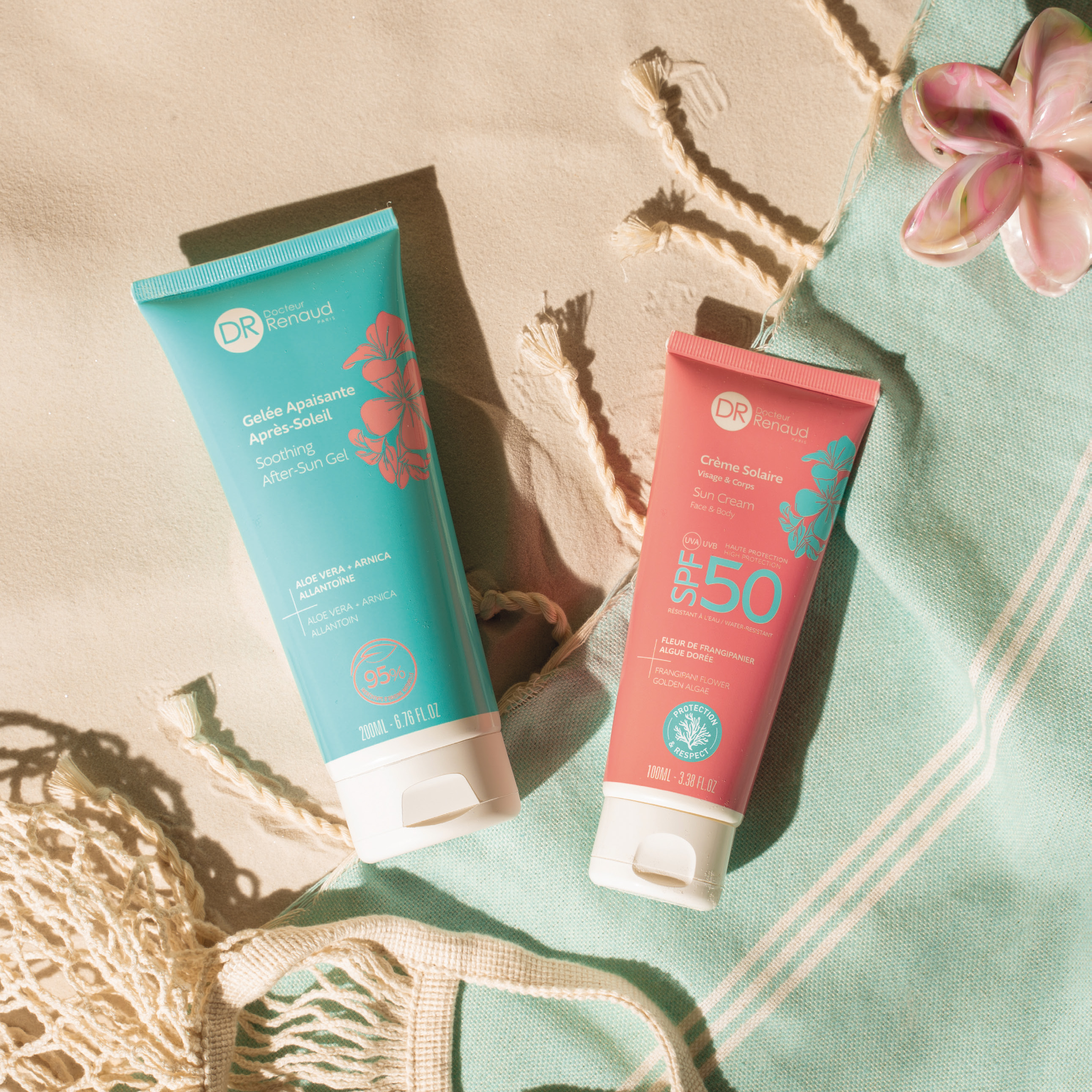 Geschenkset Sonnencremes Docteur Renaud mit Frangipani-Blüten