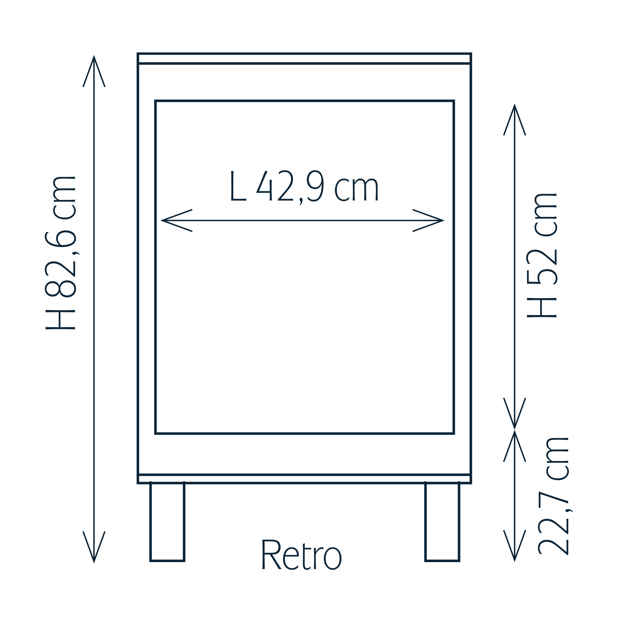 Modulo per mobile porta autoclave con anta e piedini