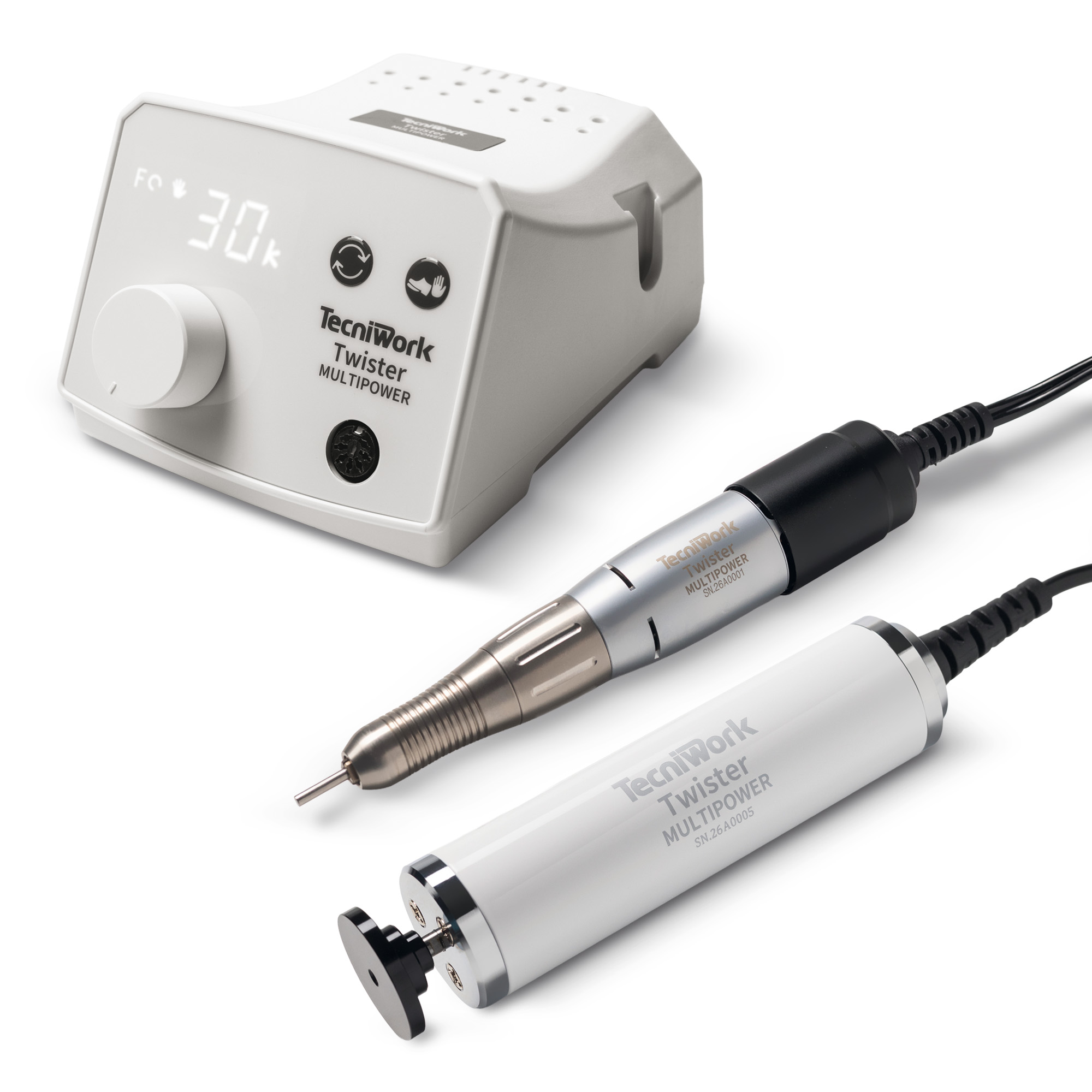 Micromotore professionale Twister Multipower Tecniwork con Manipolo Powerdisk