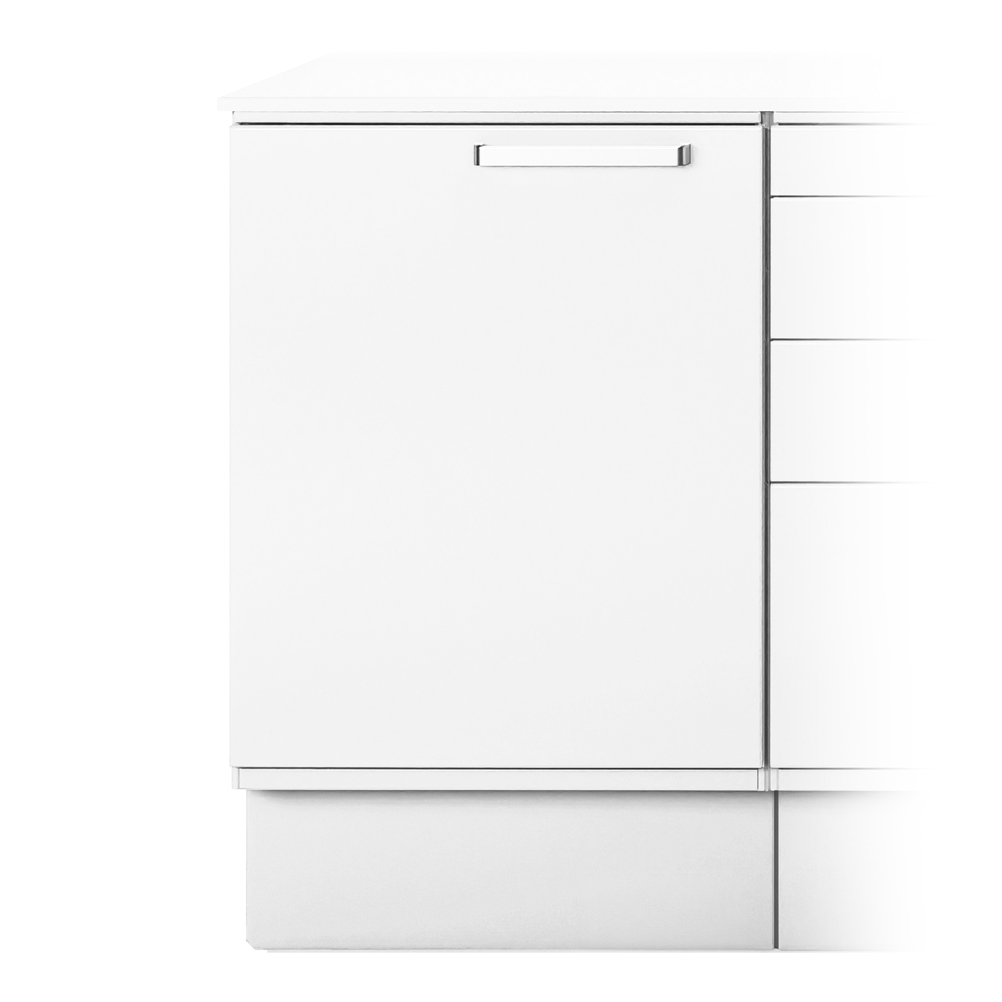 Modul für Systemmöbel mit Tür, 2 Innenböden und Sockel