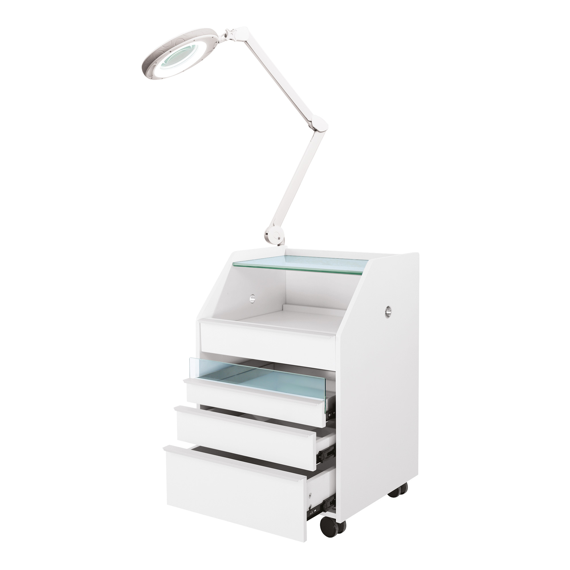 Promozione Riunito postazione di lavoro mobile Podocart e Lampada Led con lente 3 dt