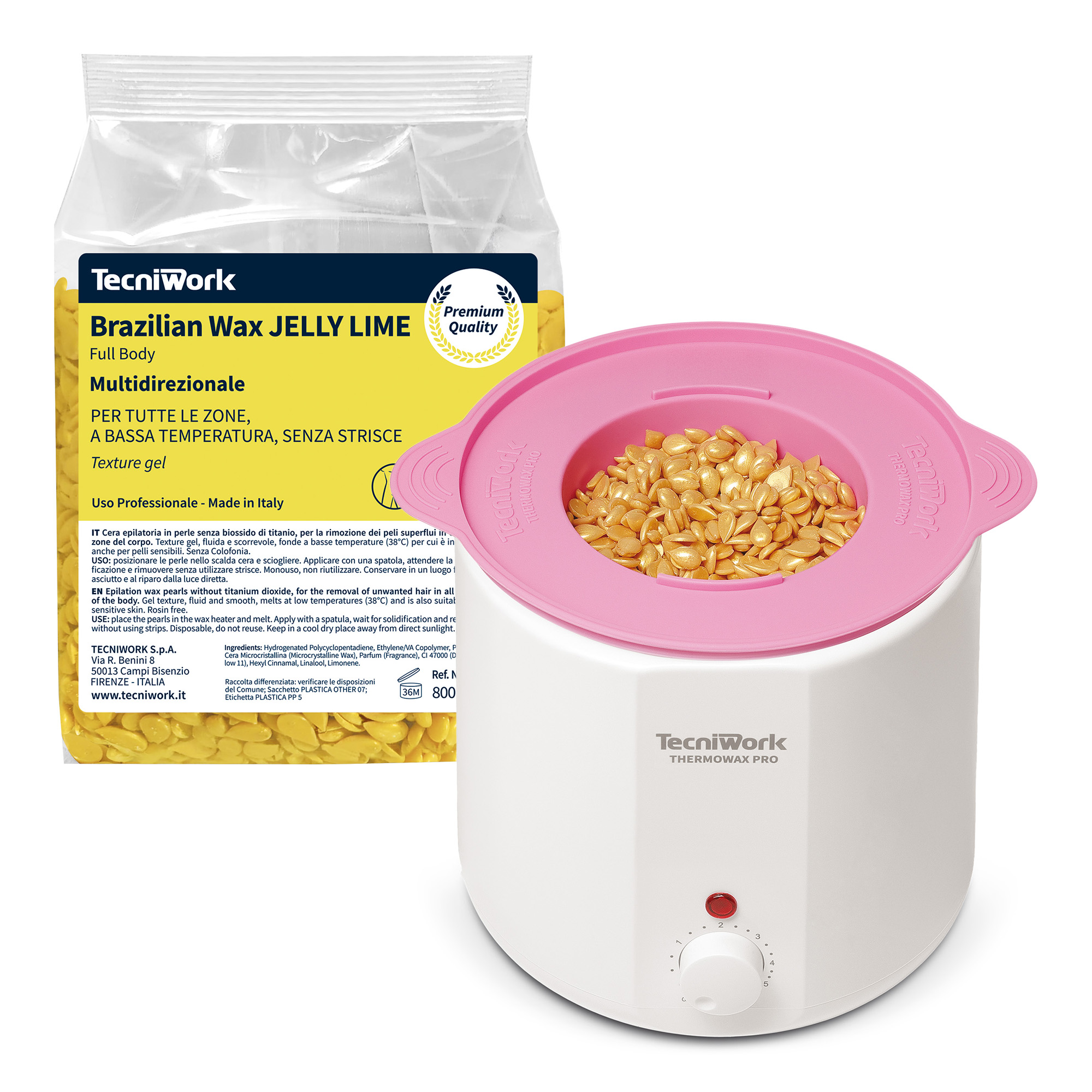 Promozione cera Brazilian Wax Jelly Lime 30+6 con Scaldacera, Vaschetta silicone e Palette spandicera