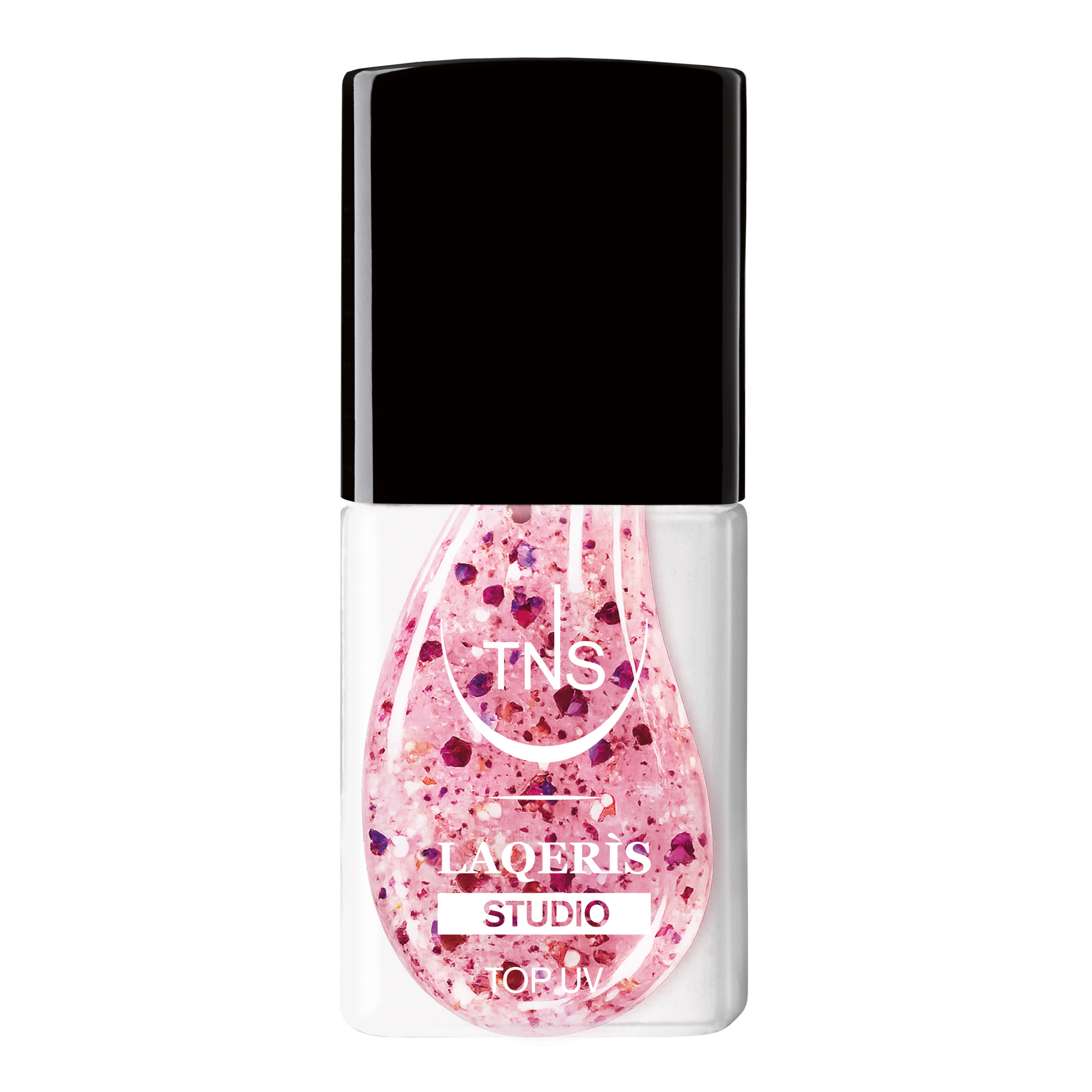 Multichrome-Flake-UV-Topcoat für semipermanenten Nagellack von Laqerìs Studio TNS, 10 ml