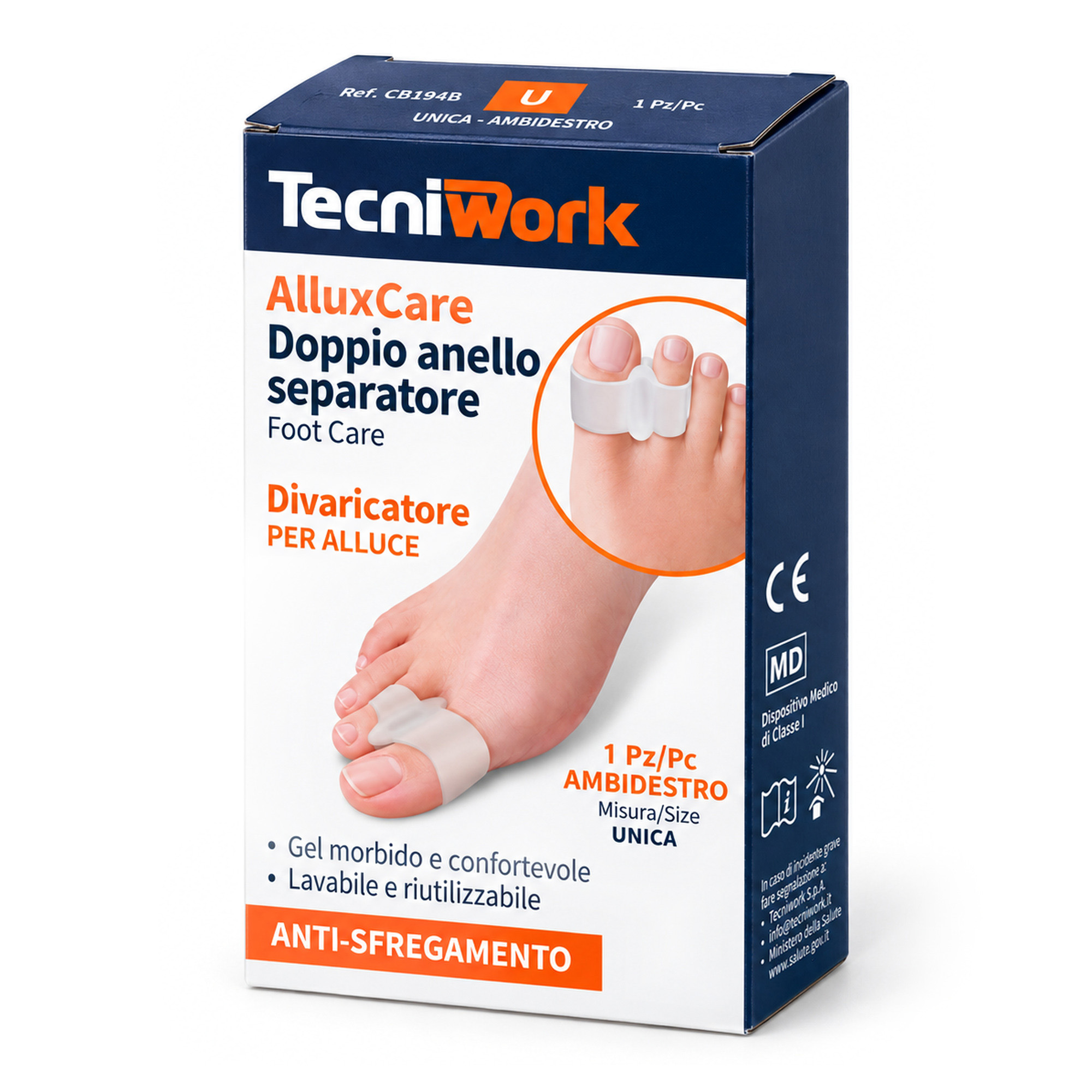Double anneau en gel séparateur et écarteur d