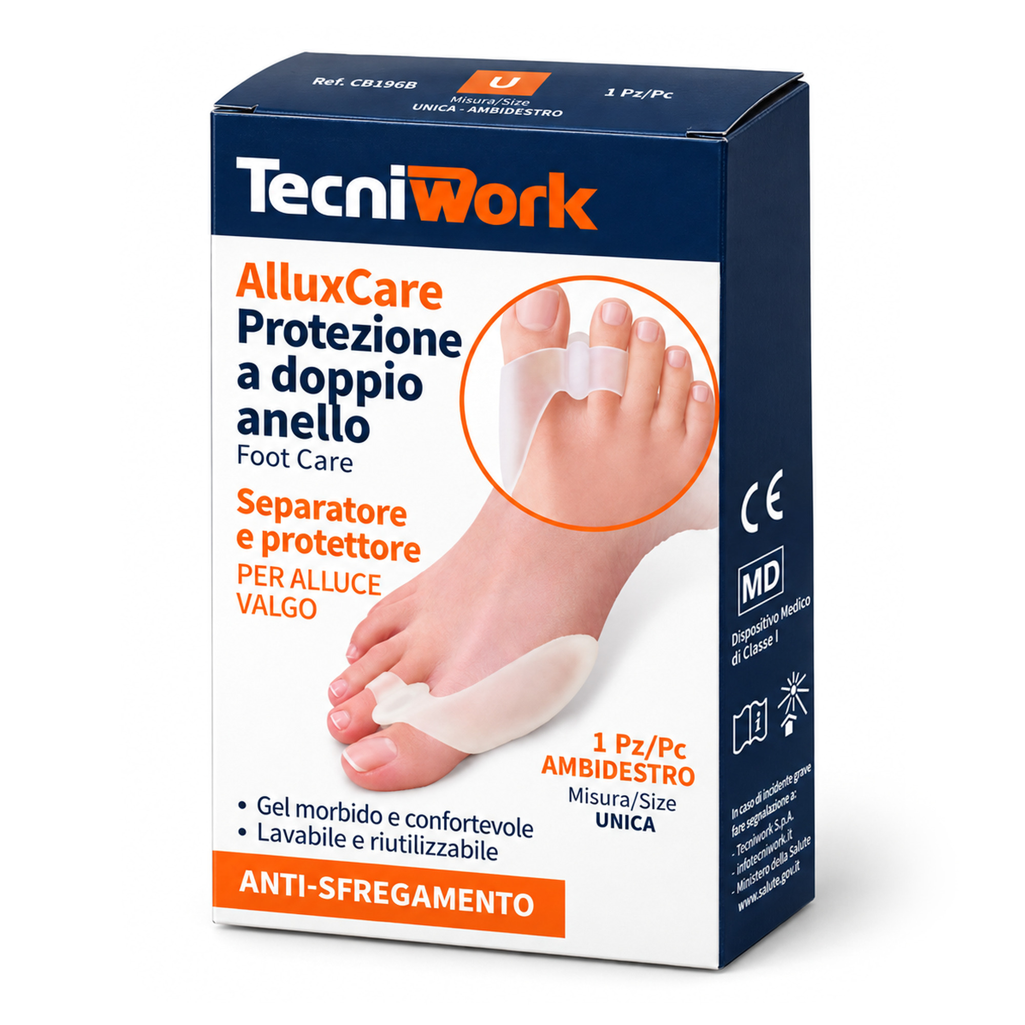 Alluxcare protezione a doppio anello per Alluce Valgo 1 pz