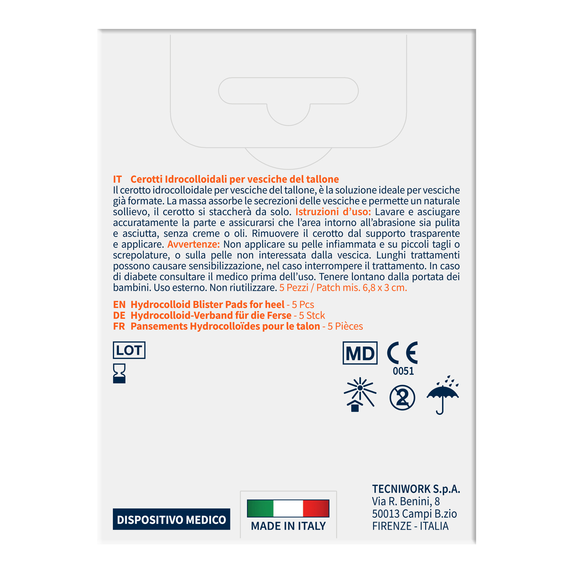 Pansements hydrocolloïdes pour ampoules au talon, lot de 5